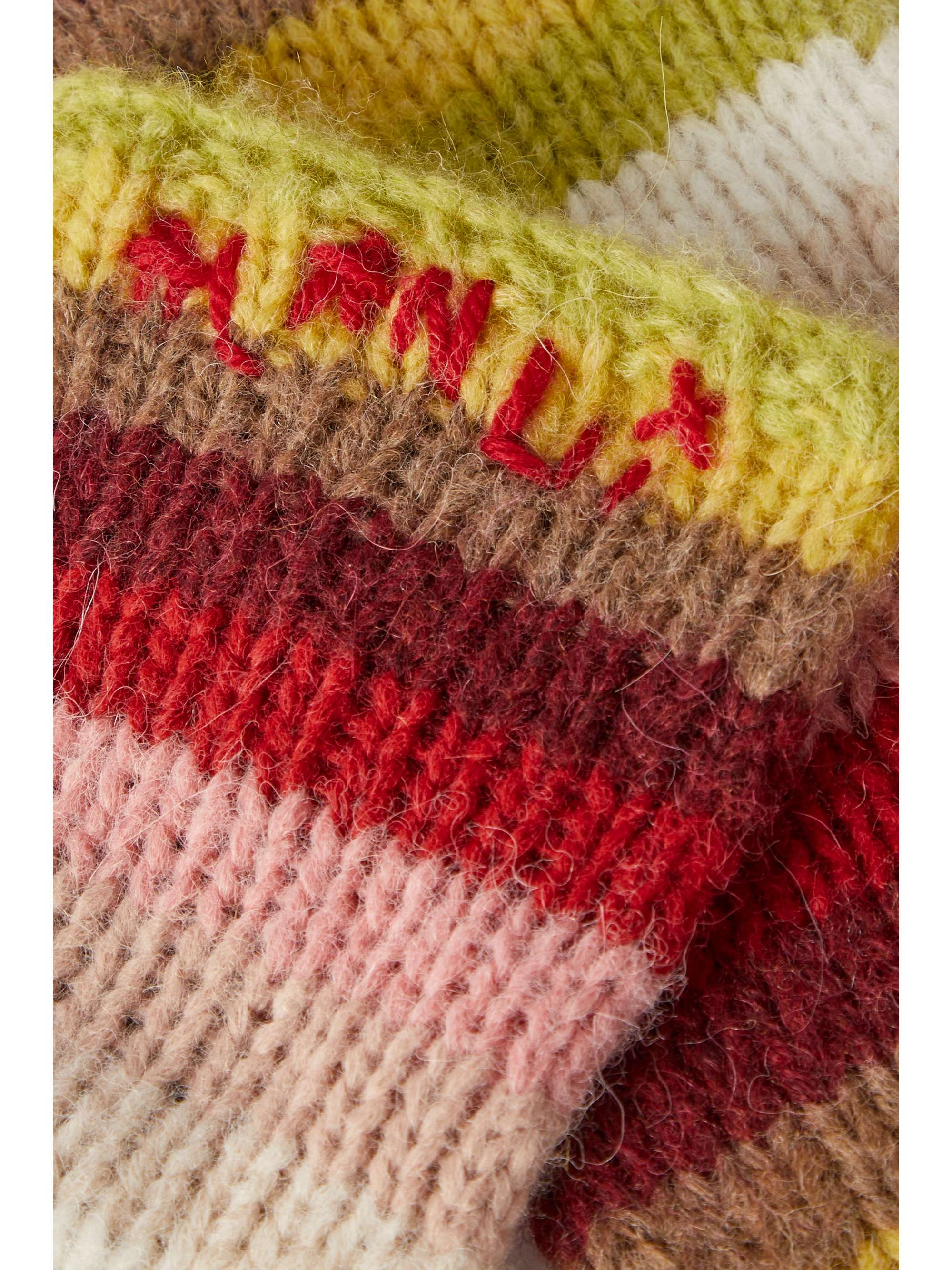 ALANUI Under The North Sky striped alpaca-blend fingerless gloves
