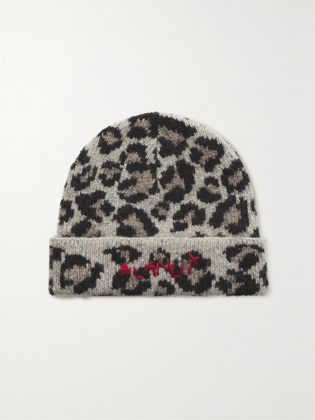 ALANUI WILD SPIRIT EMBROIDERED WOOL-BLEND JACQUARD BEANIE