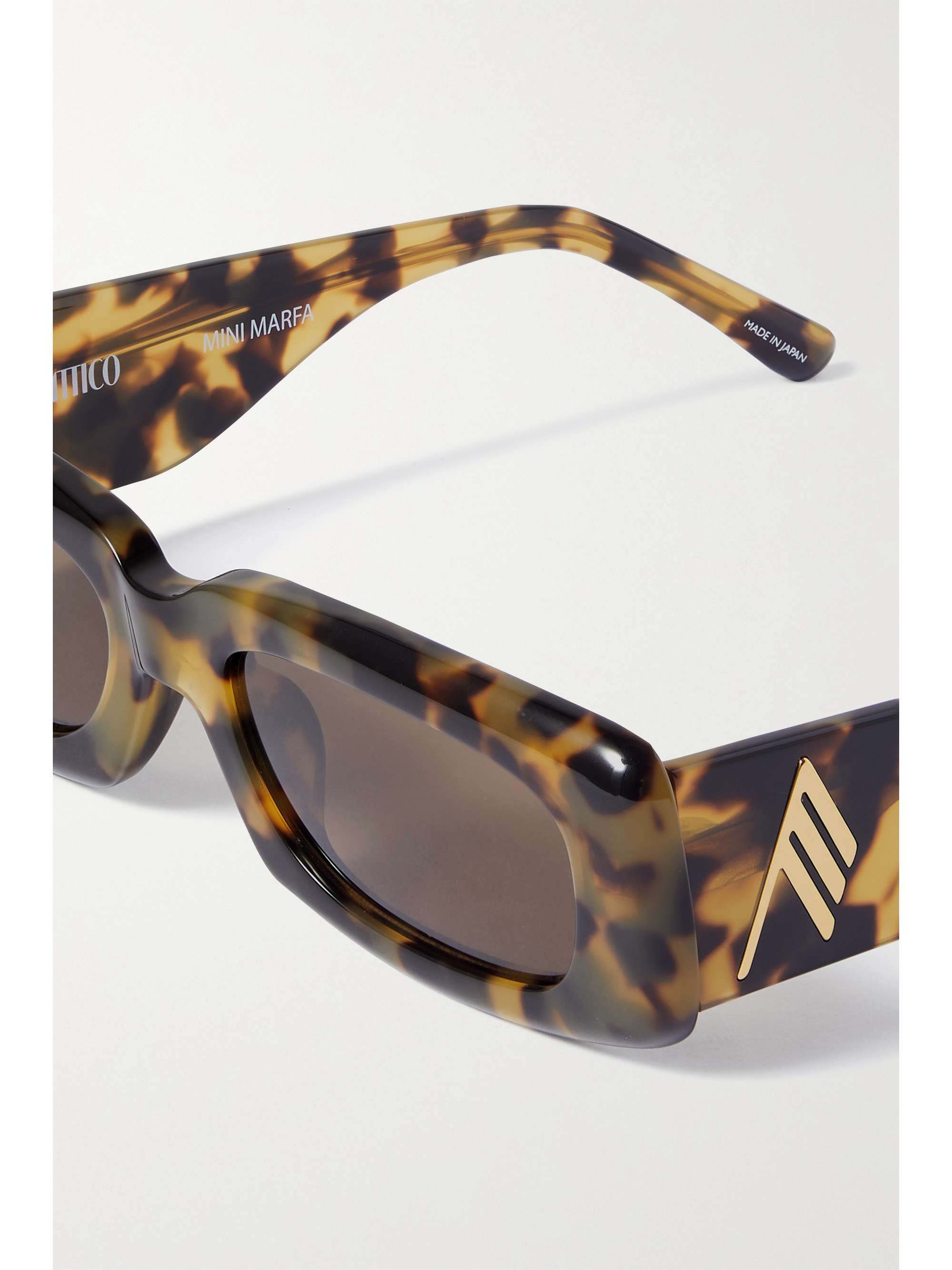 THE ATTICO + Linda Farrow Mini Marfa rectangular-frame tortoiseshell acetate sunglasses
