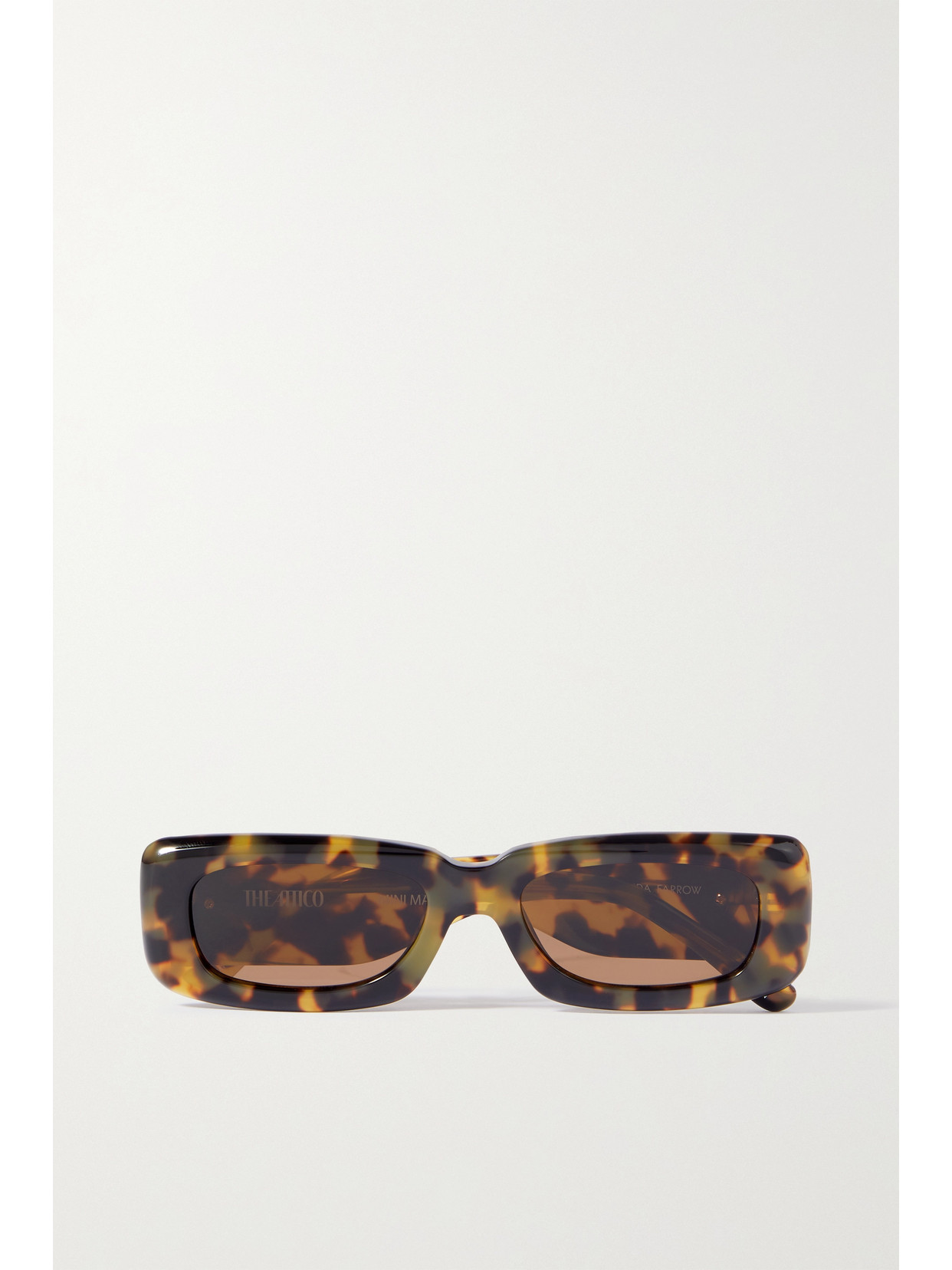 The Attico - + Linda Farrow Mini Marfa Rectangular-frame Tortoiseshell Acetate Sunglasses - One size