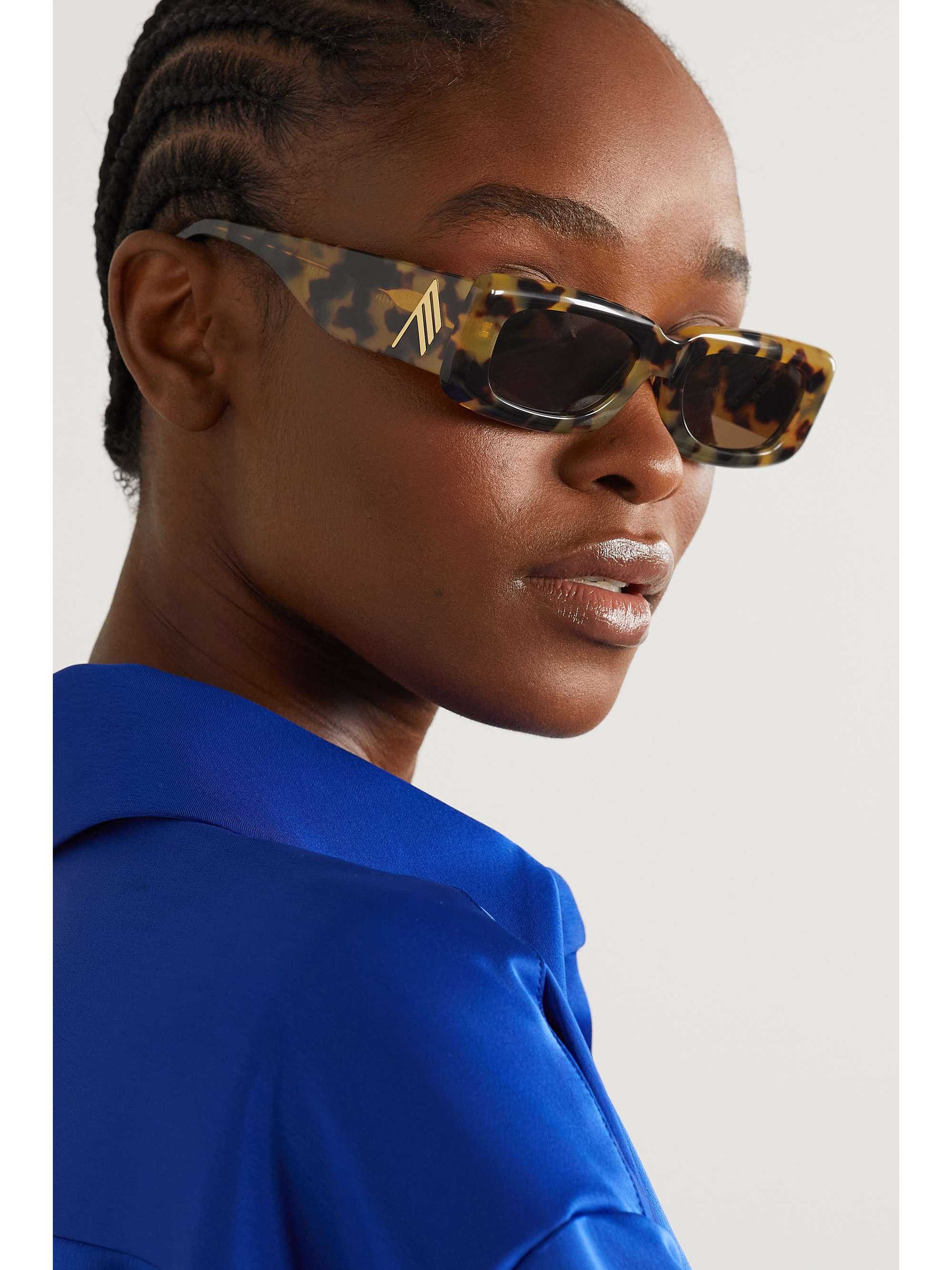 + Linda Farrow Mini Marfa rectangular-frame tortoiseshell acetate sunglasses