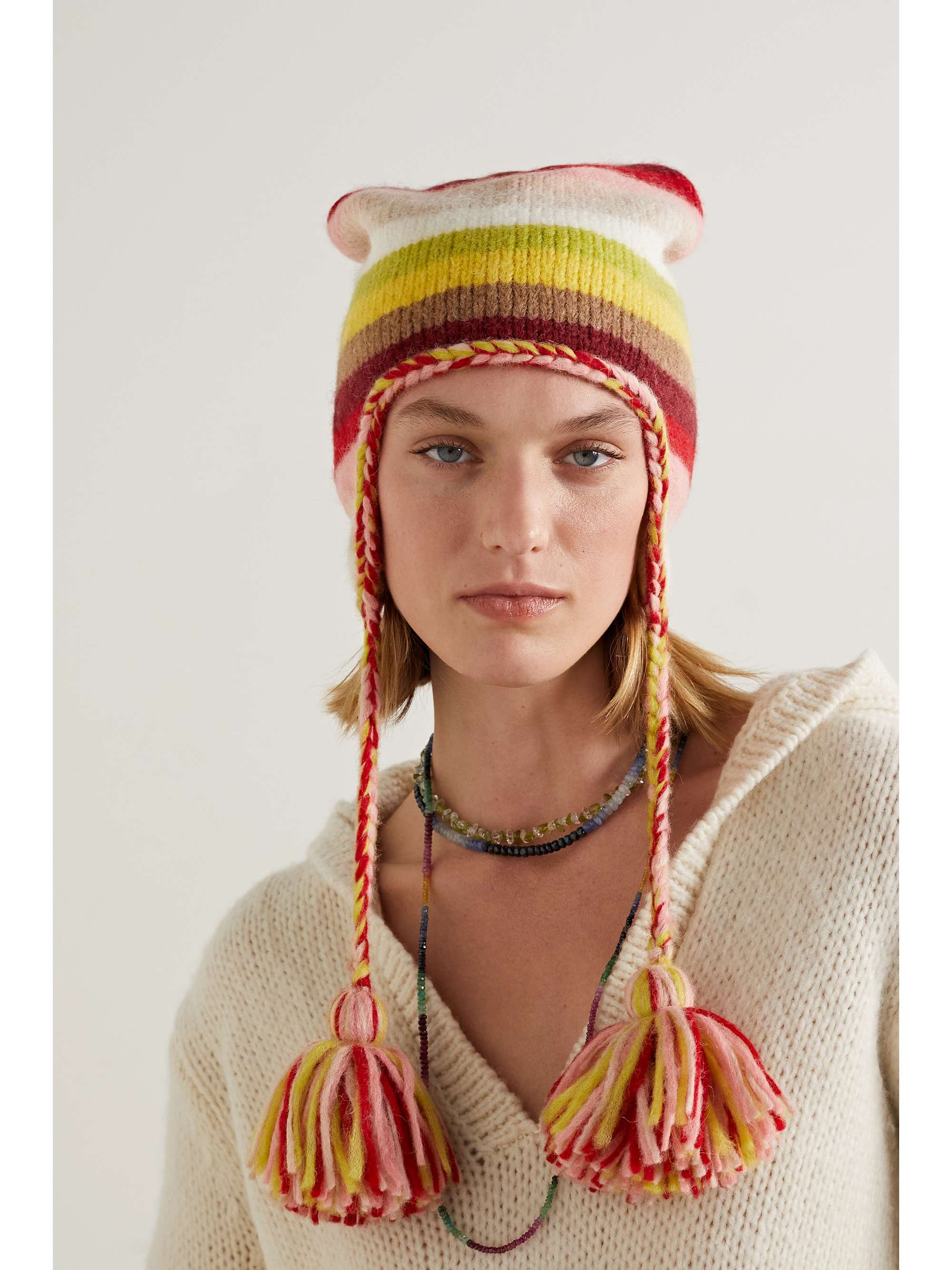 ALANUI Under The Northern Sky striped alpaca-blend beanie