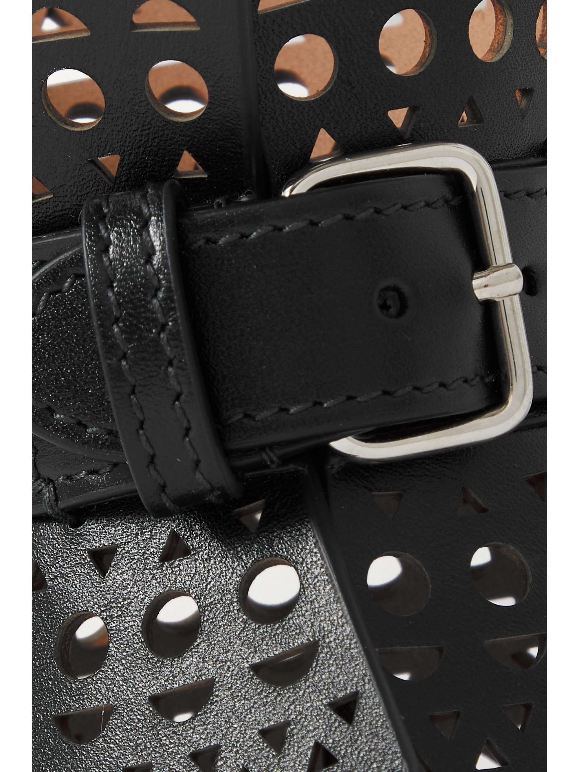 ALAÏA Buckled laser-cut leather cuff
