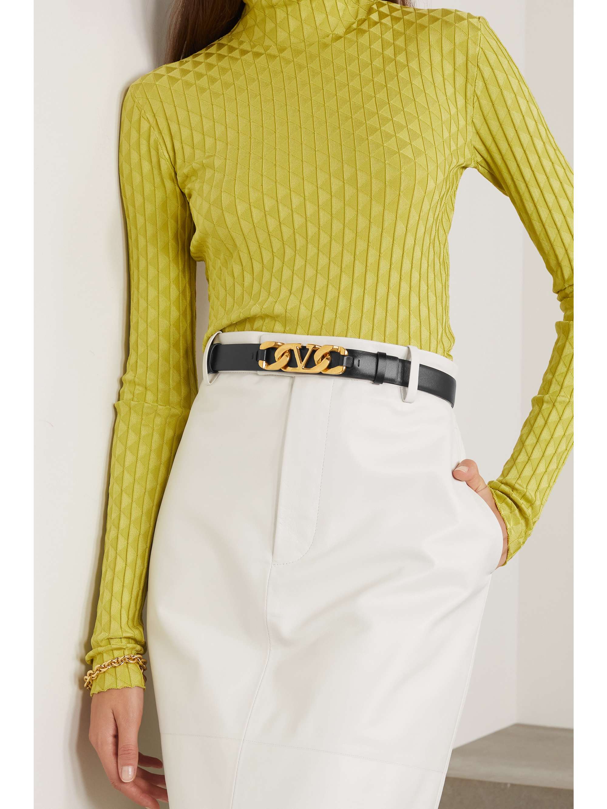 VALENTINO Valentino Garavani VLOGO leather belt