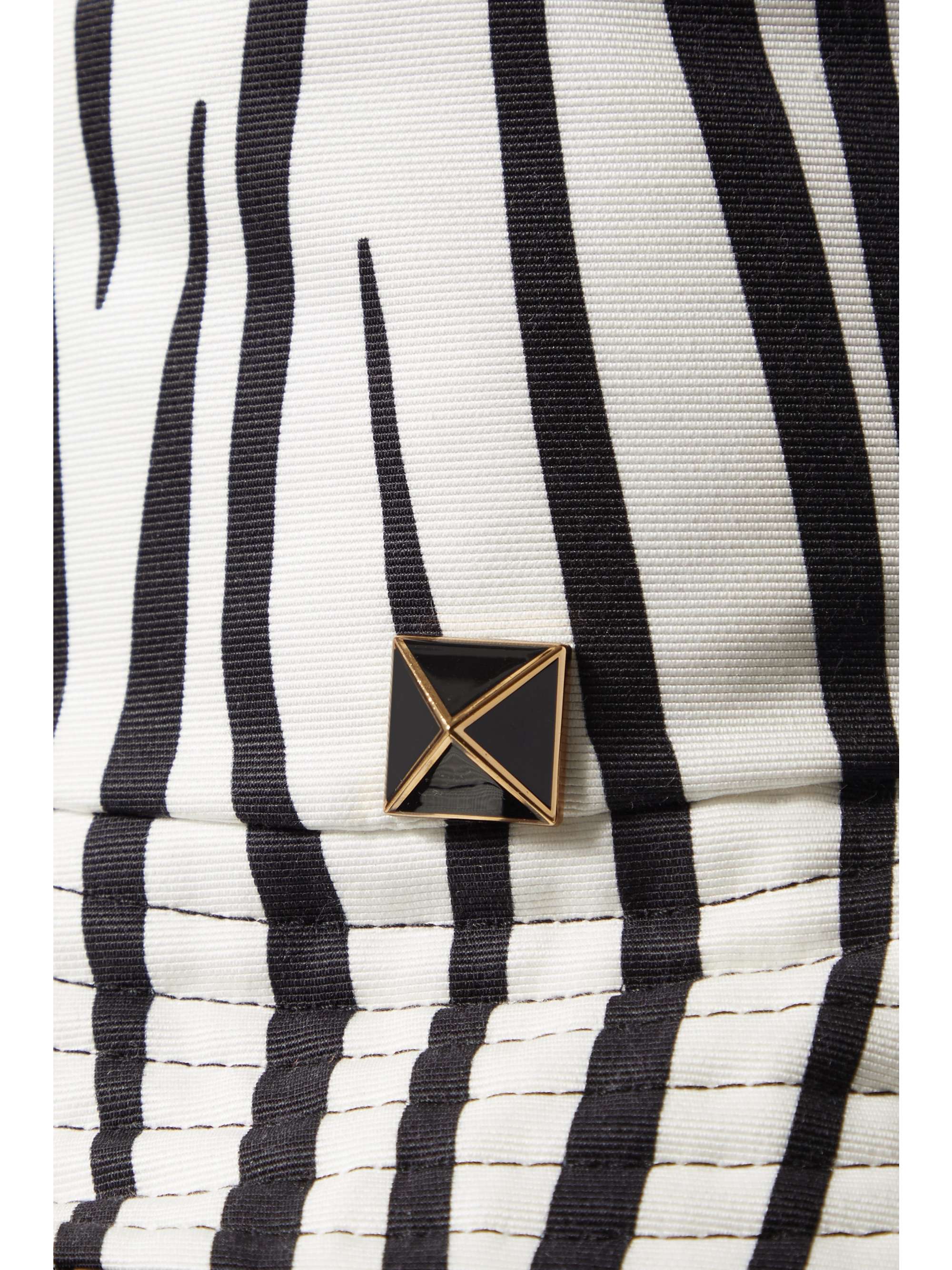 VALENTINO GARAVANI Valentino Garavani Roman Stud zebra-print twill bucket hat