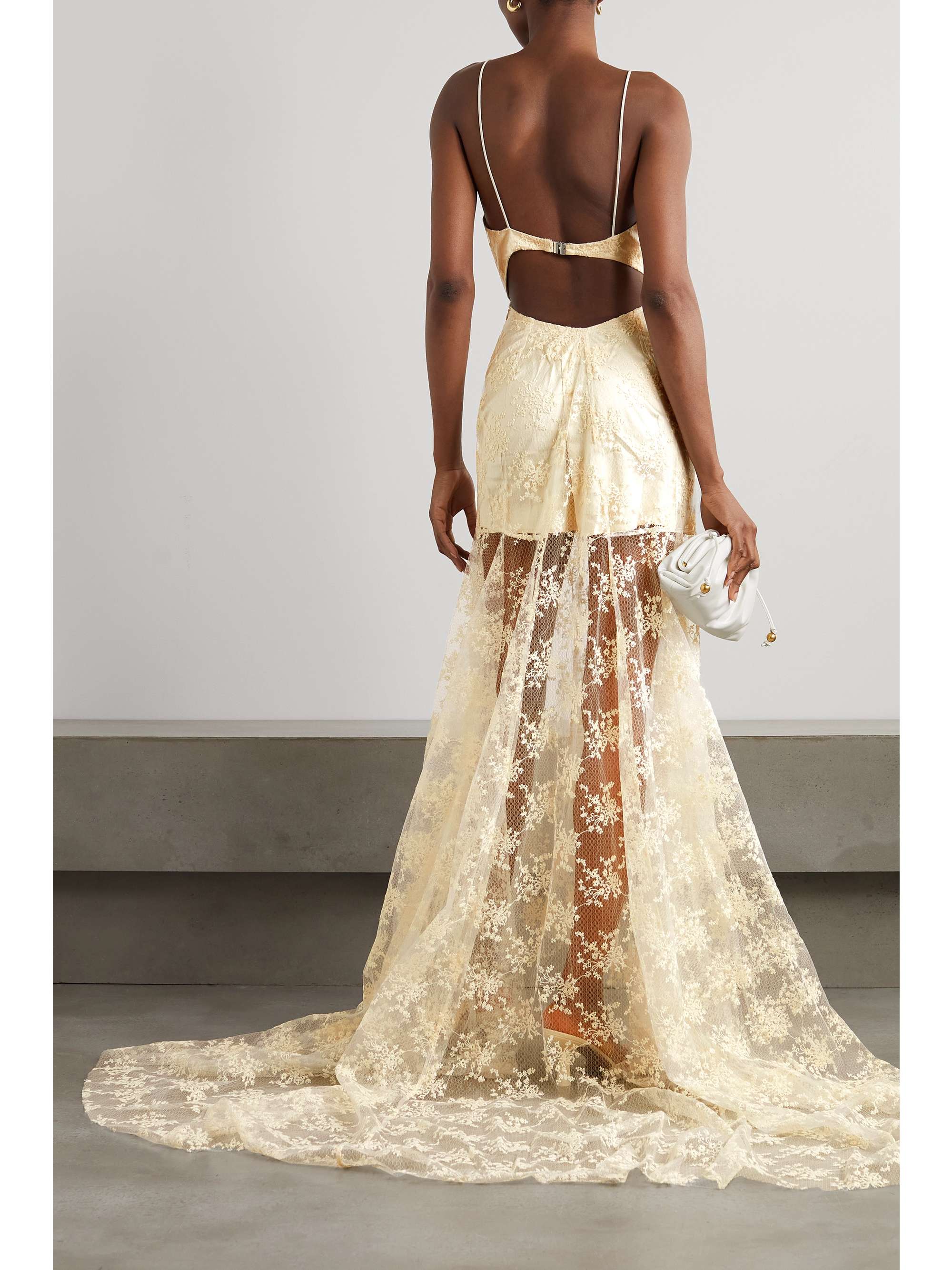 ROTATE BIRGER CHRISTENSEN Miley cutout embroidered lace and satin gown