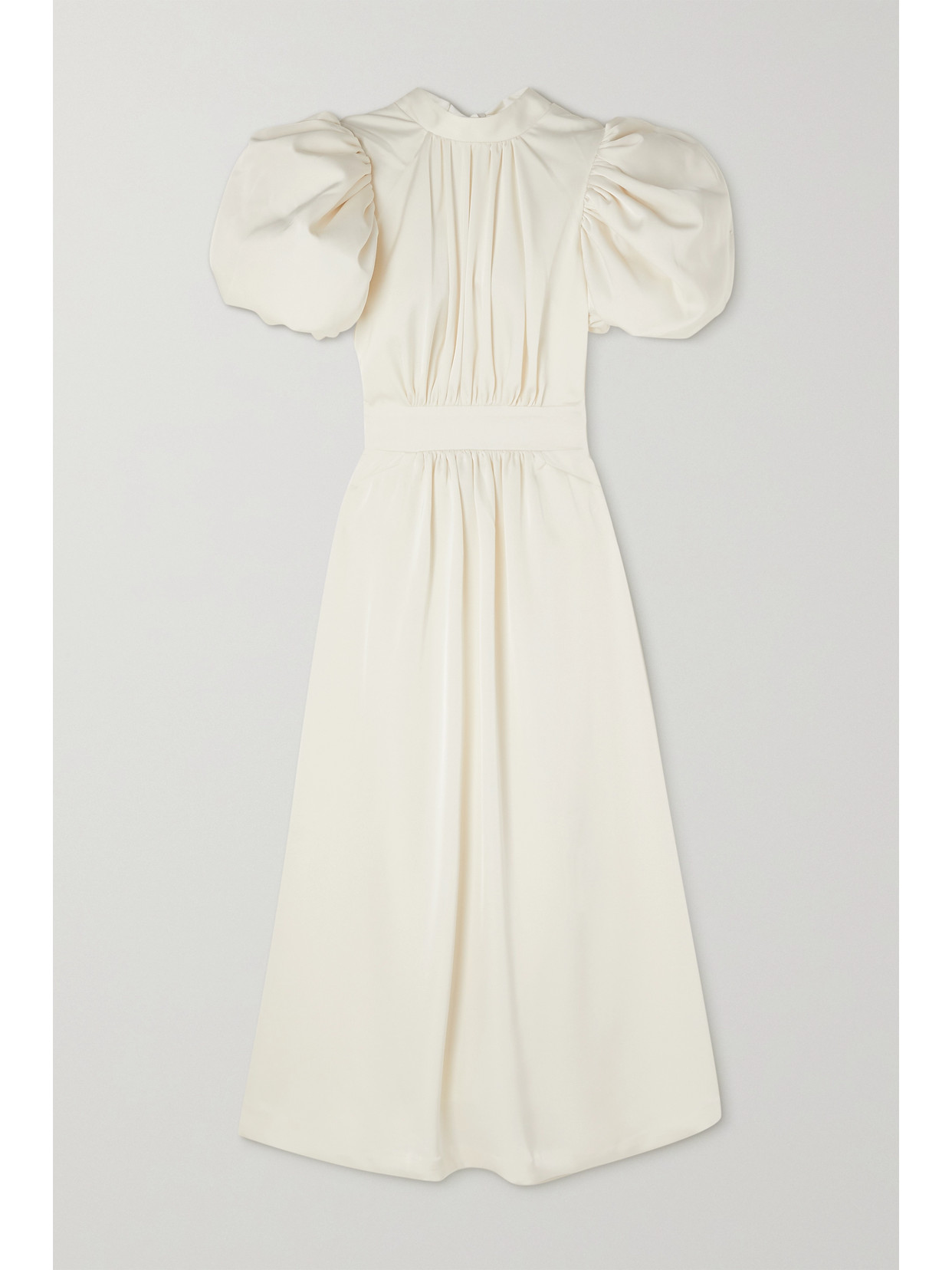 Rotate Birger Christensen + Net Sutain Cutout Pleated Recycled-satin Midi Dress In White