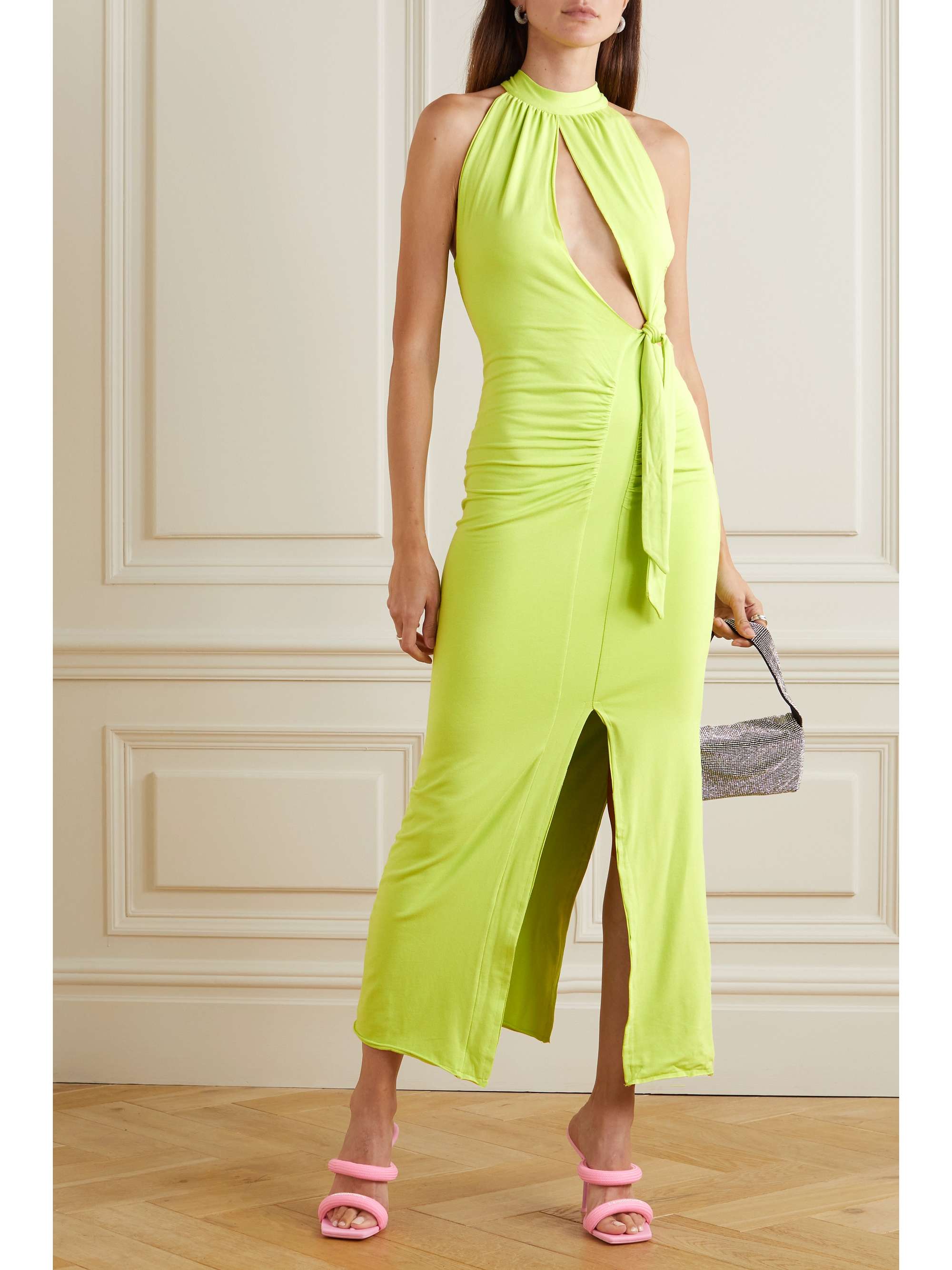 ROTATE BIRGER CHRISTENSEN Robe en jersey de coton biologique et de modal mélangés stretch à découpes Merle - NET SUSTAIN