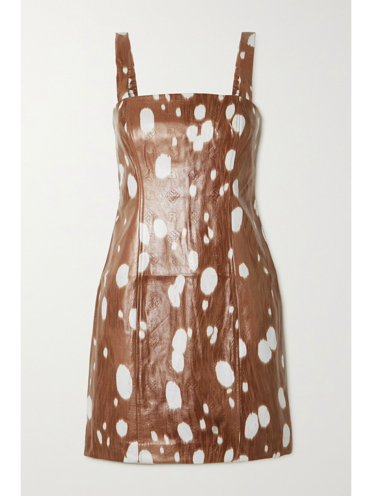 ROTATE Birger Christensen - + Net Sustain Herlina Embossed Animal-print Faux Leather Mini Dress - Brown