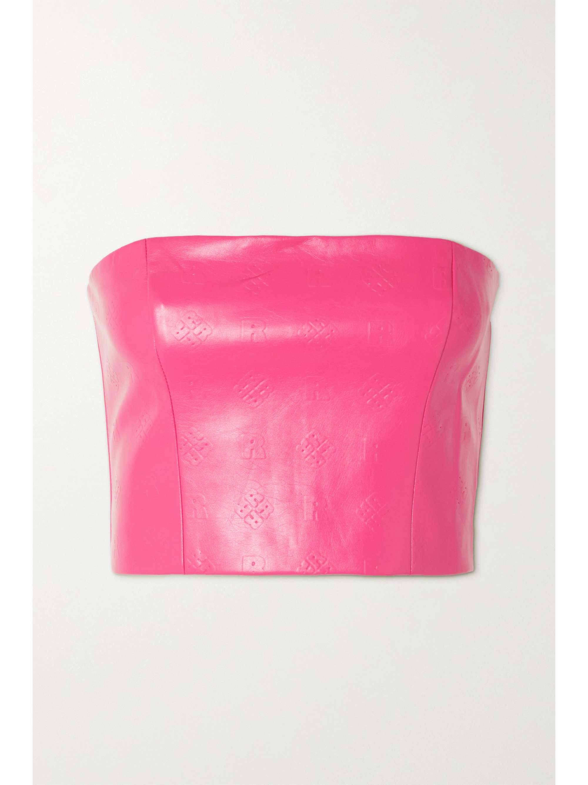 net-a-porter.com | Cropped embossed faux leather top