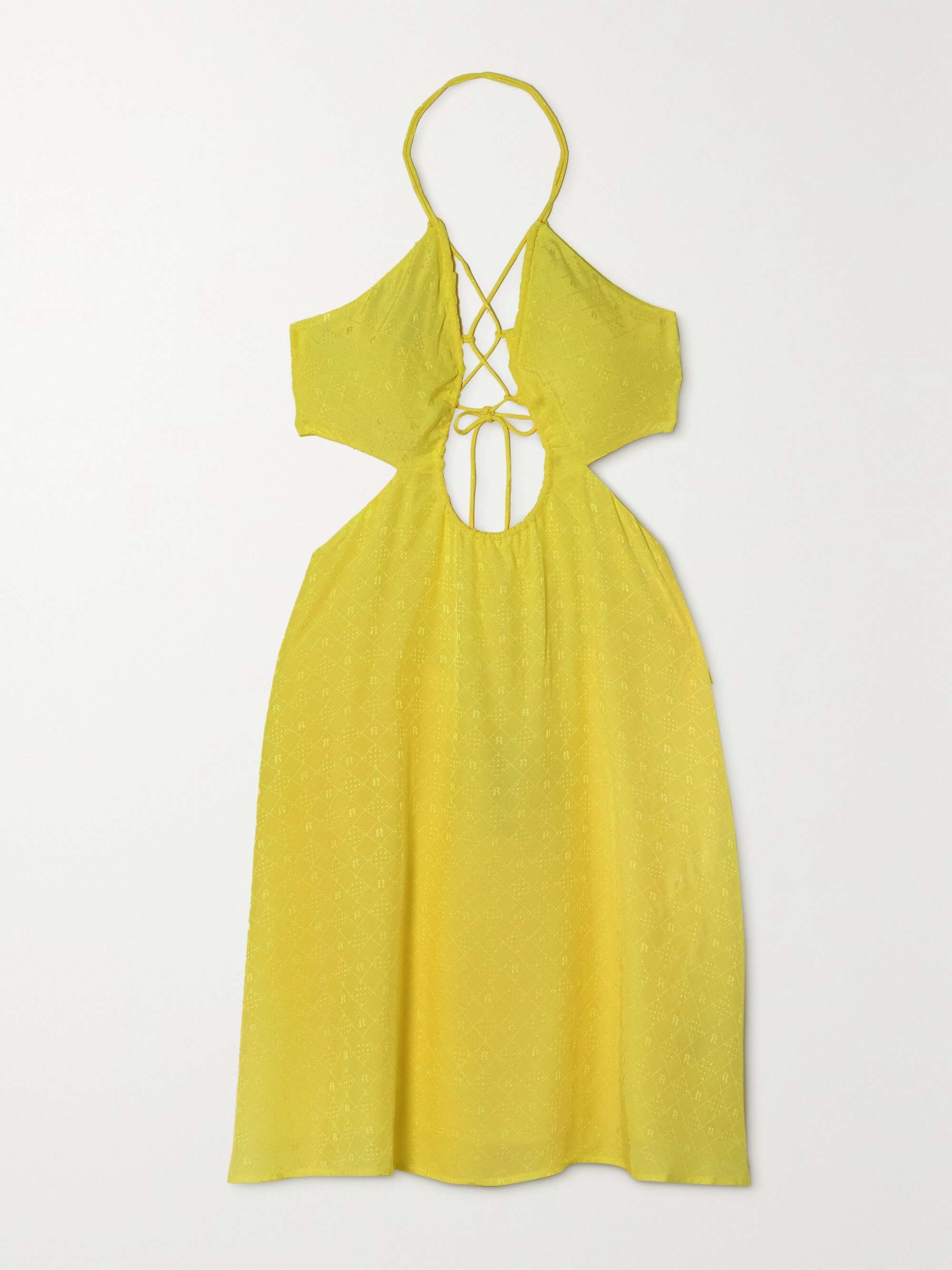 net-a-porter.com | Nanna logo-jacquard cutout halterneck mini dress
