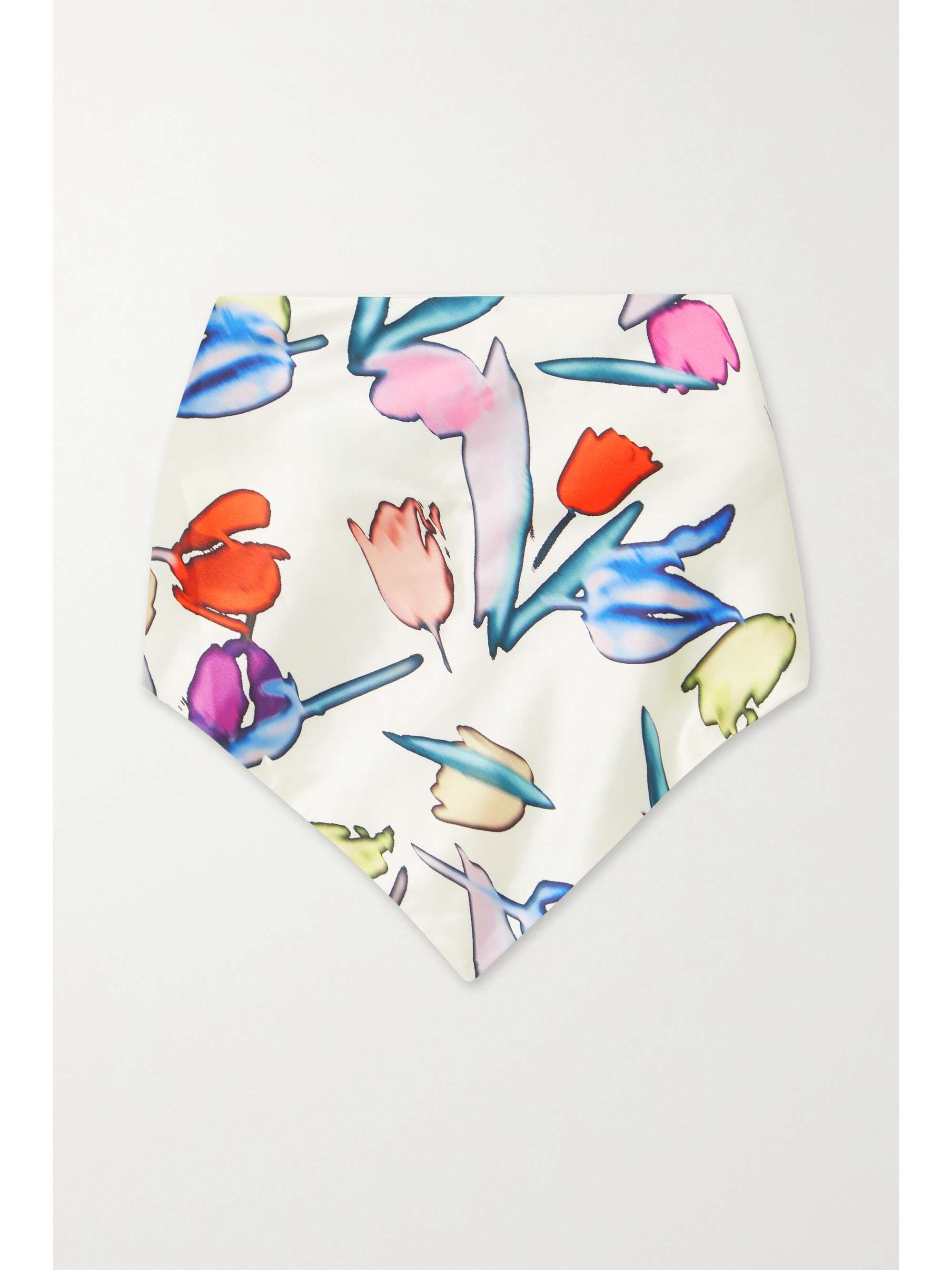 net-a-porter.com | Strapless floral-print recycled satin top