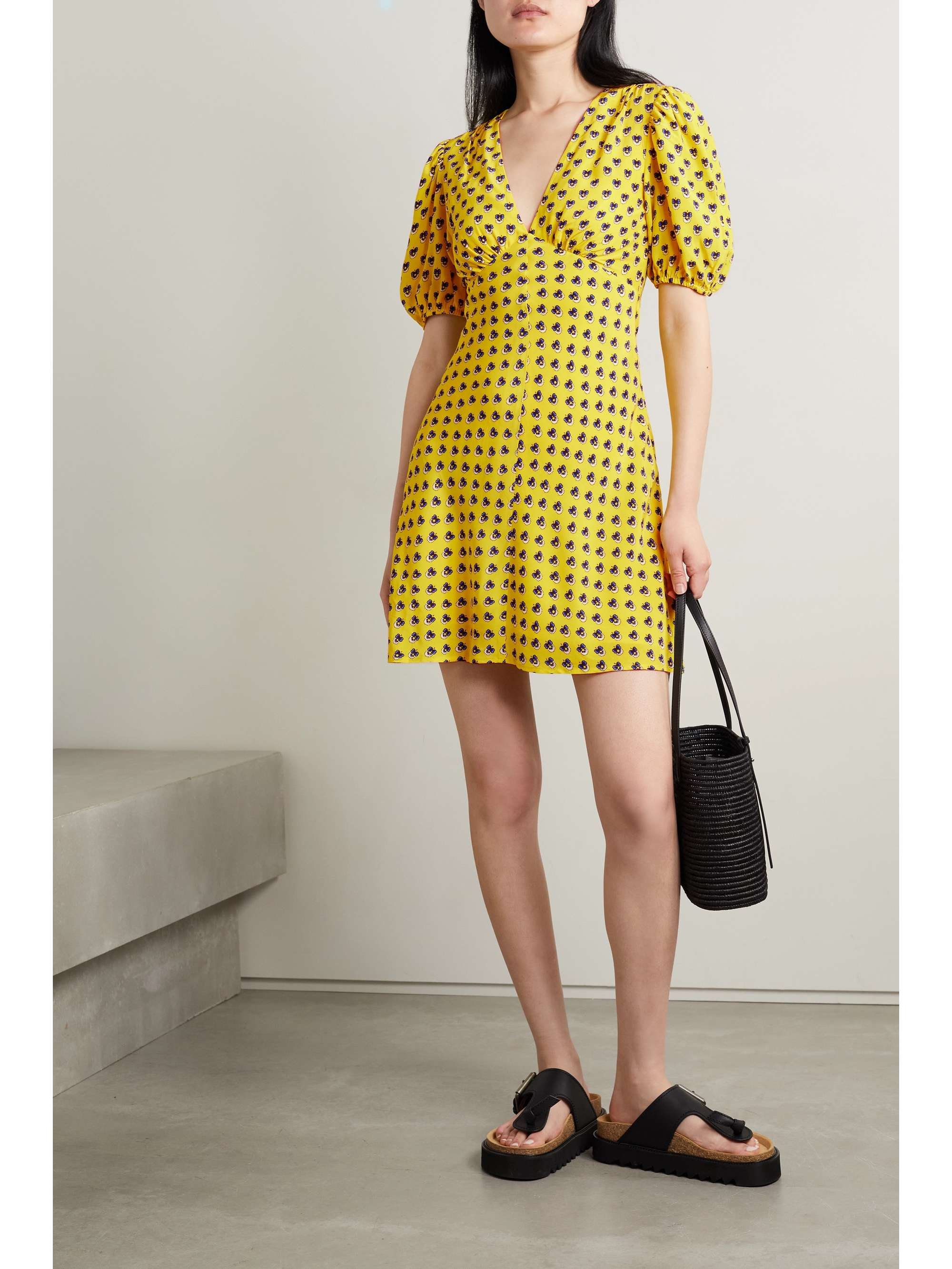 STAUD Milla printed crepe de chine mini dress NET A PORTER