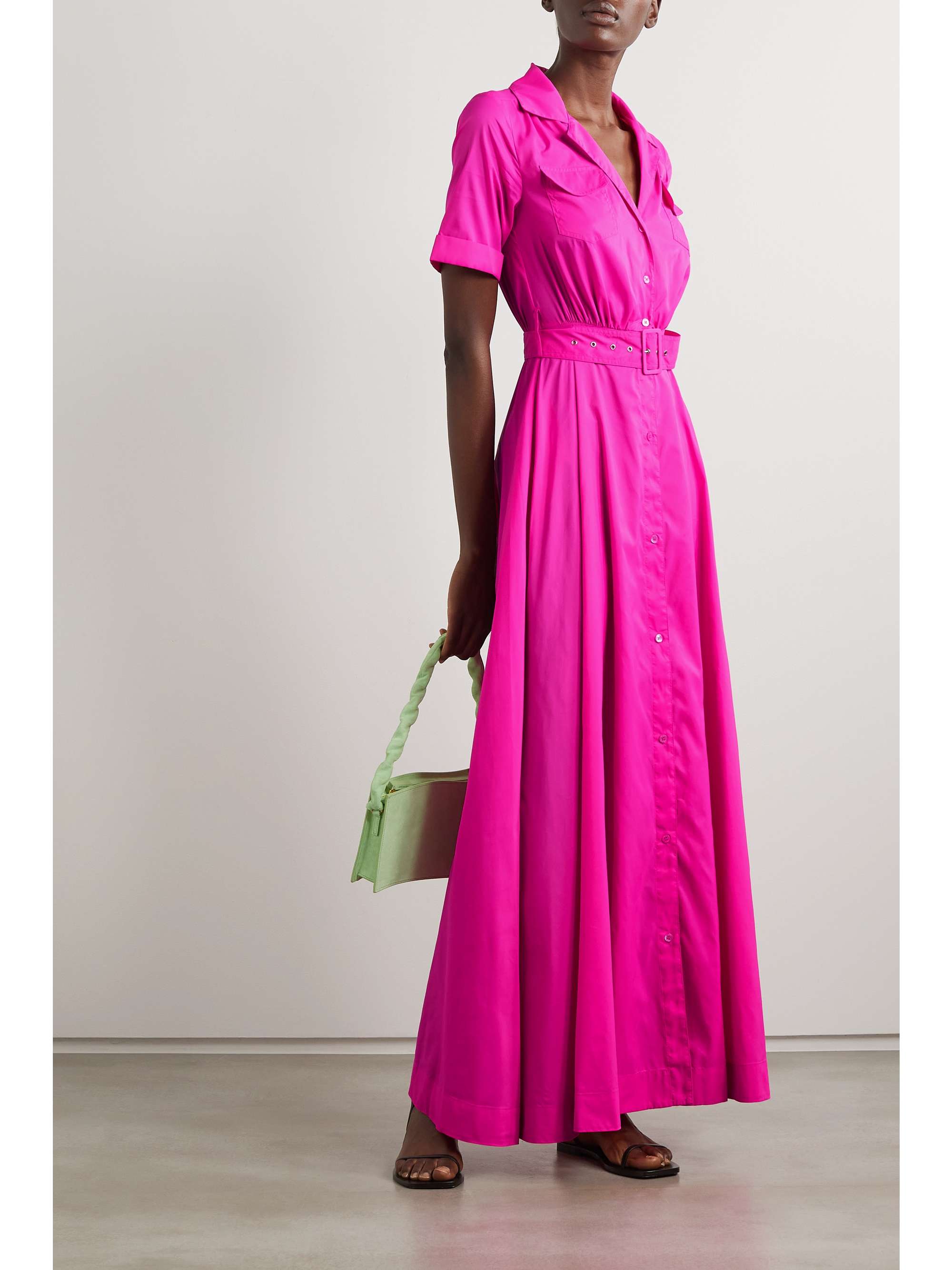 Bright pink Millie belted recycled 