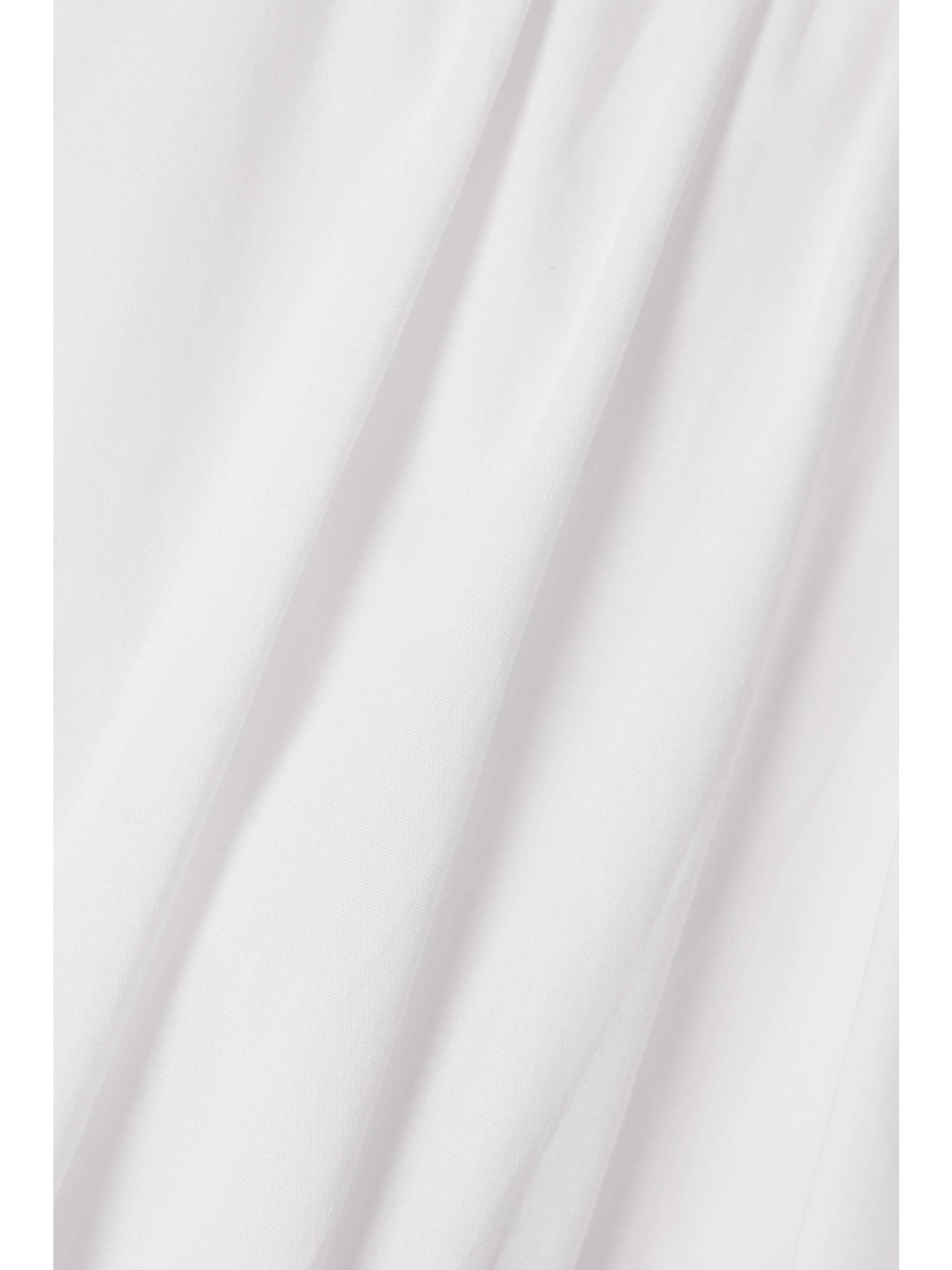 STAUD Landry open-back smocked tiered cotton-blend poplin mini dress