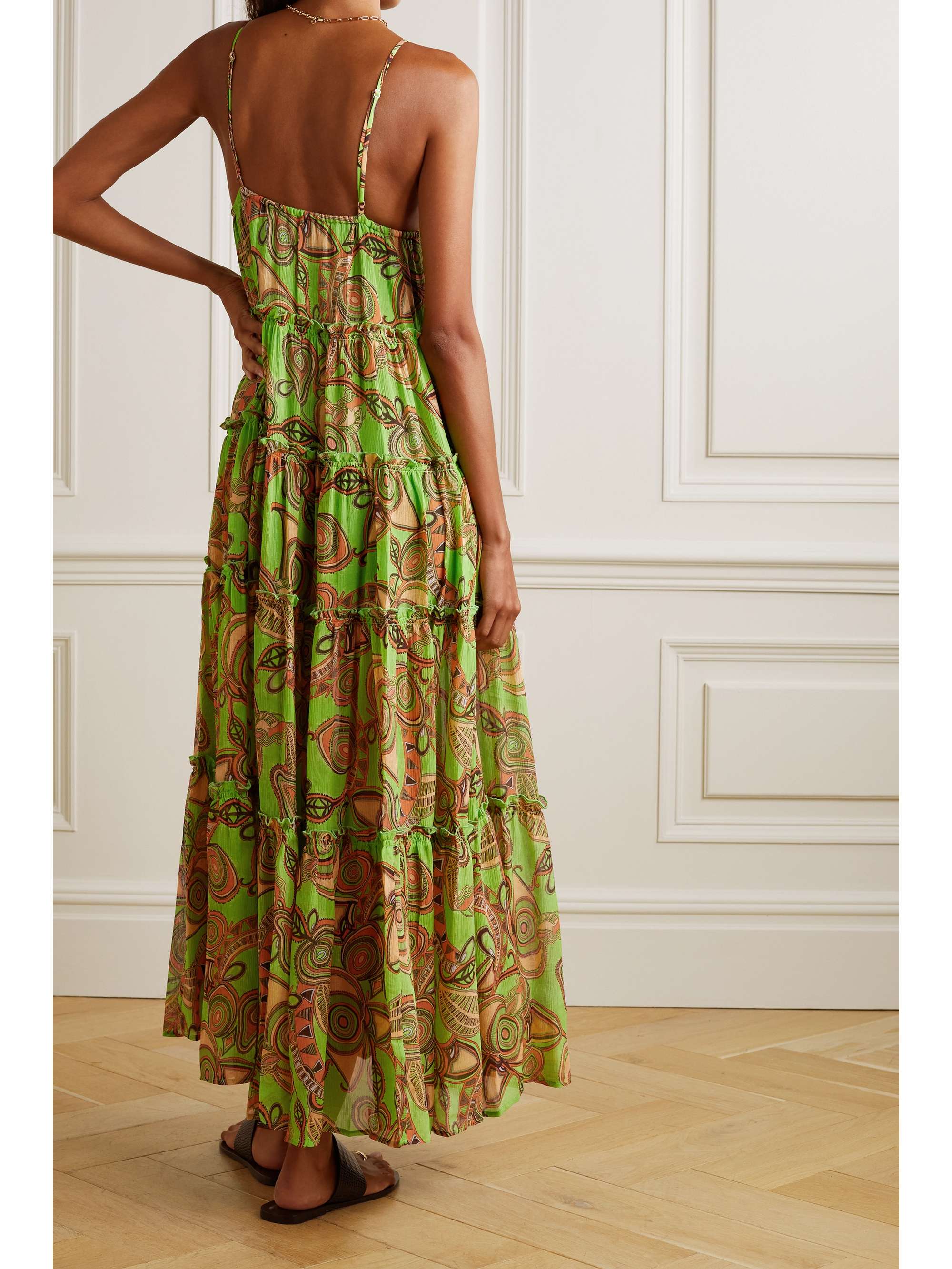 ALÉC Gemma tiered printed silk-crepon maxi dress