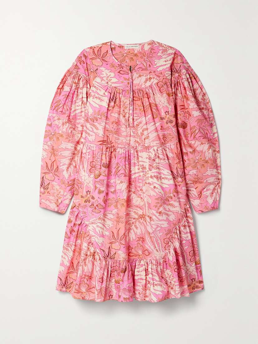 Ulla Johnson Leika Ruffled Tiered Floral-print Cotton-poplin Mini Dress