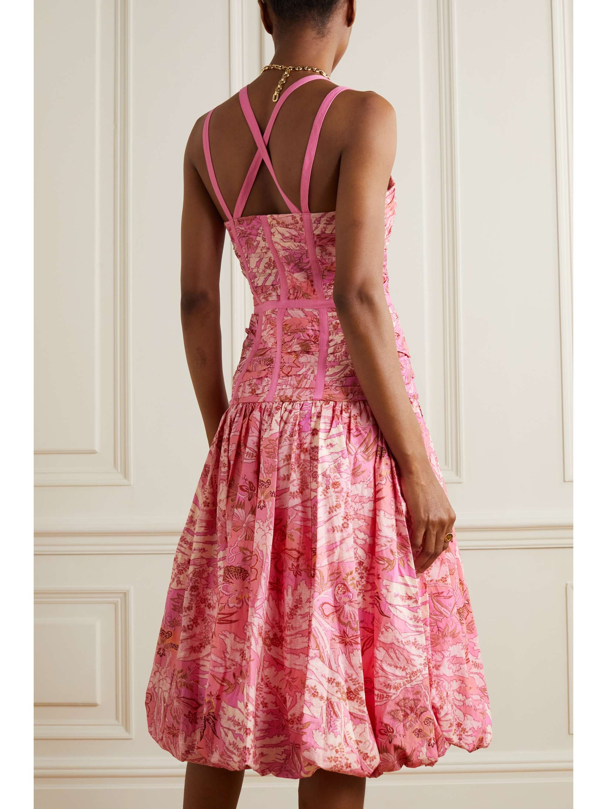 Pink Kaia floral-print cotton-poplin 