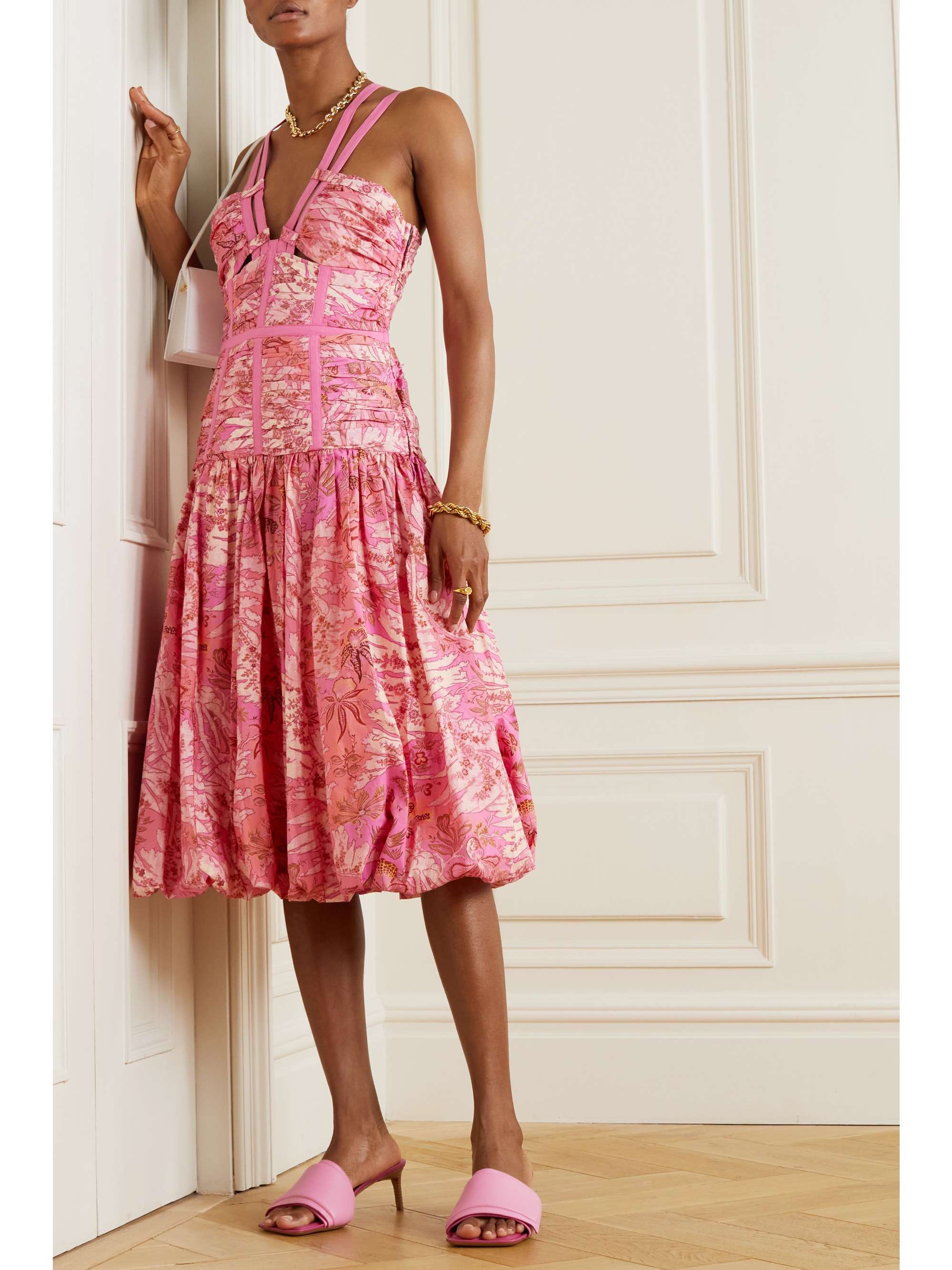 ULLA JOHNSON Kaia floral-print cotton-poplin dress | NET-A-PORTER