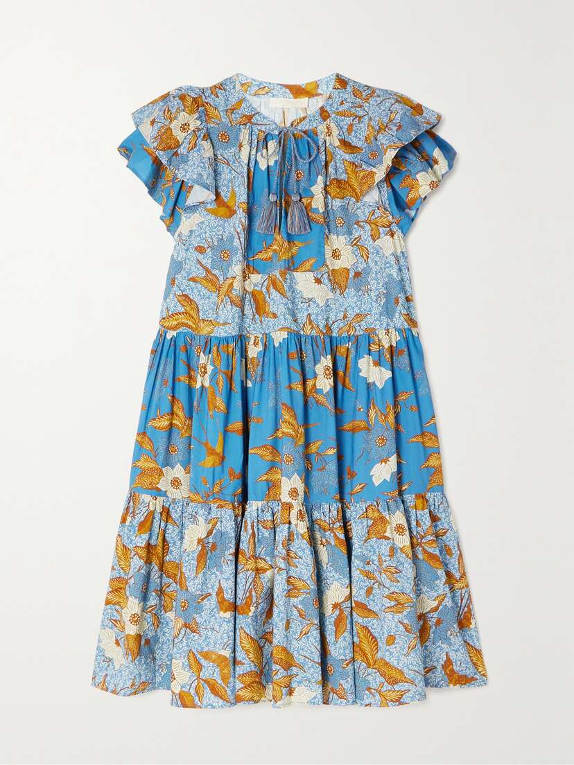 Ulla Johnson Gail Ruffled Tiered Patchwork Floral-print Cotton-blend Dress