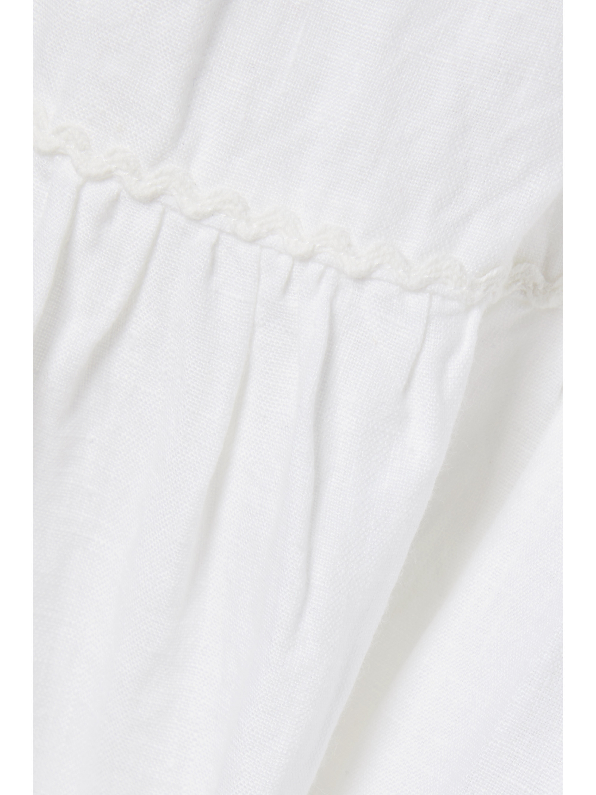 Ulla Johnson Corianne crochet-trimmed tiered linen mini dress thumbnail