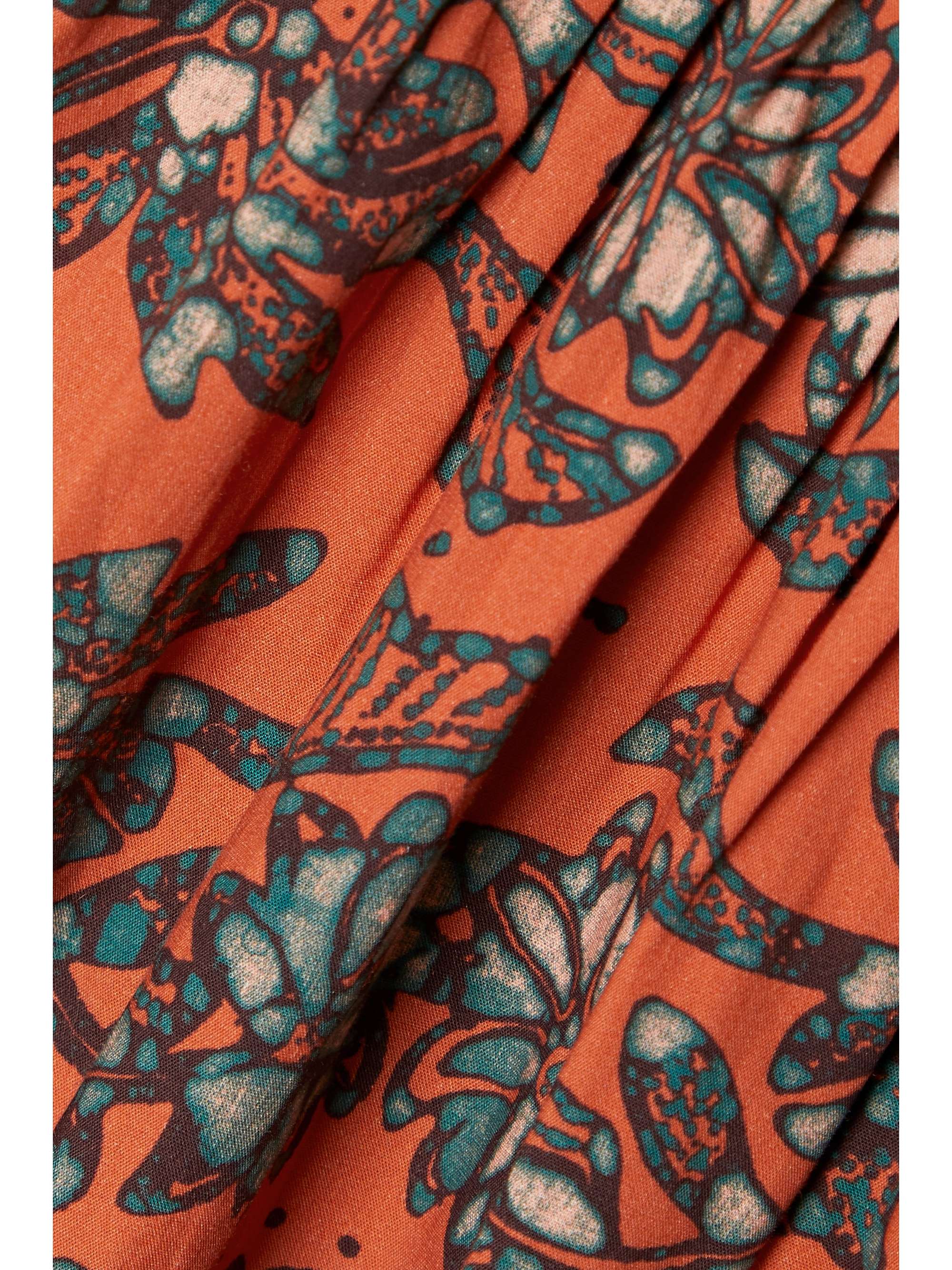 ULLA JOHNSON Ria  gathered printed cotton-poplin mini dress