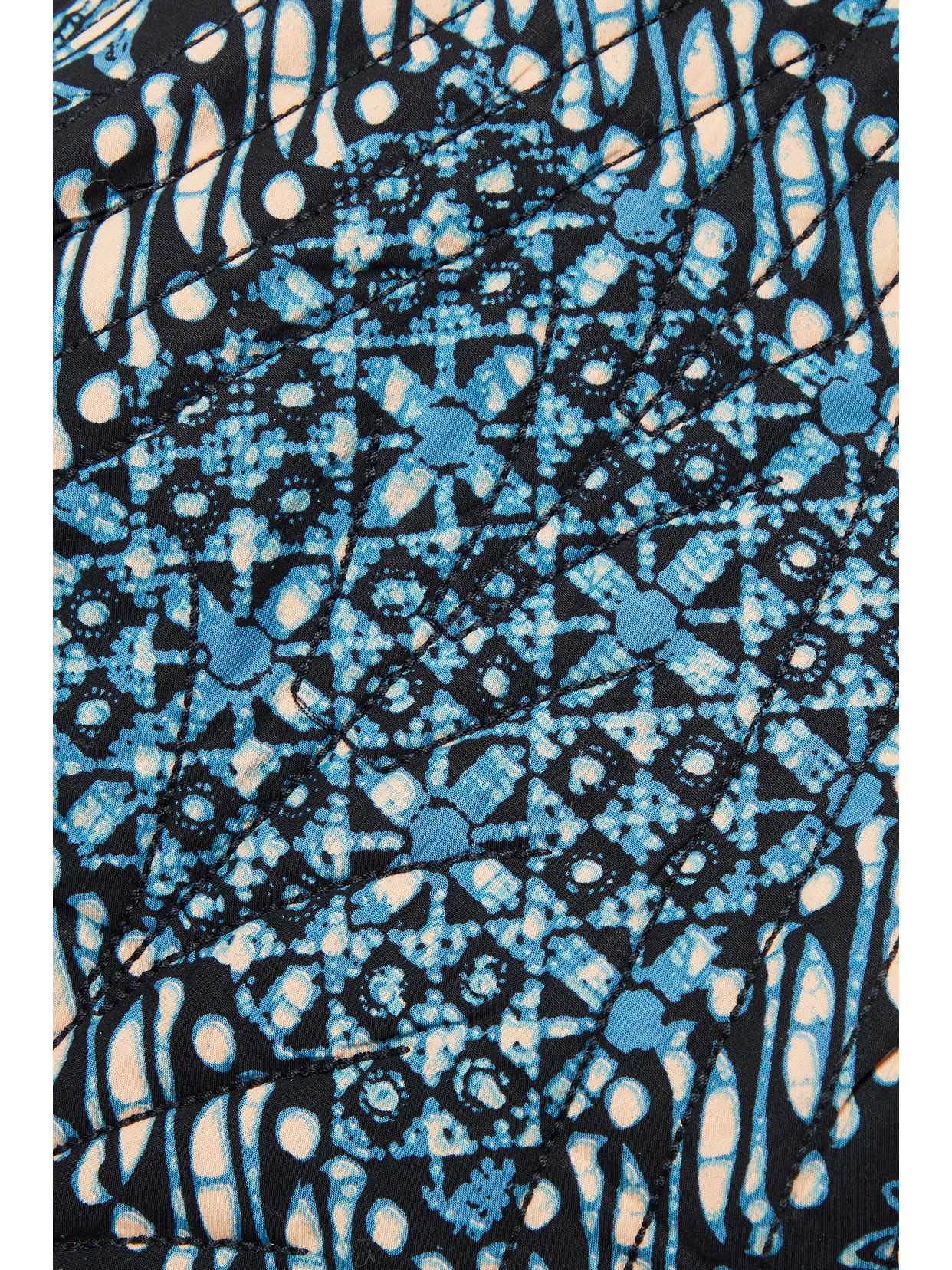 Ulla Johnson Kerani Printed High Square-neck Pleated Midi Dress In Blue