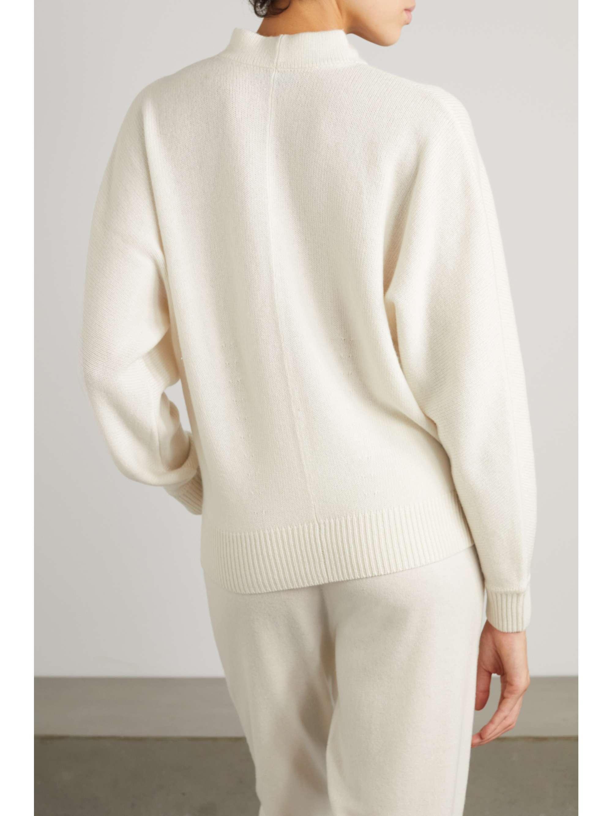 Ivory Cashmere half-zip sweater 