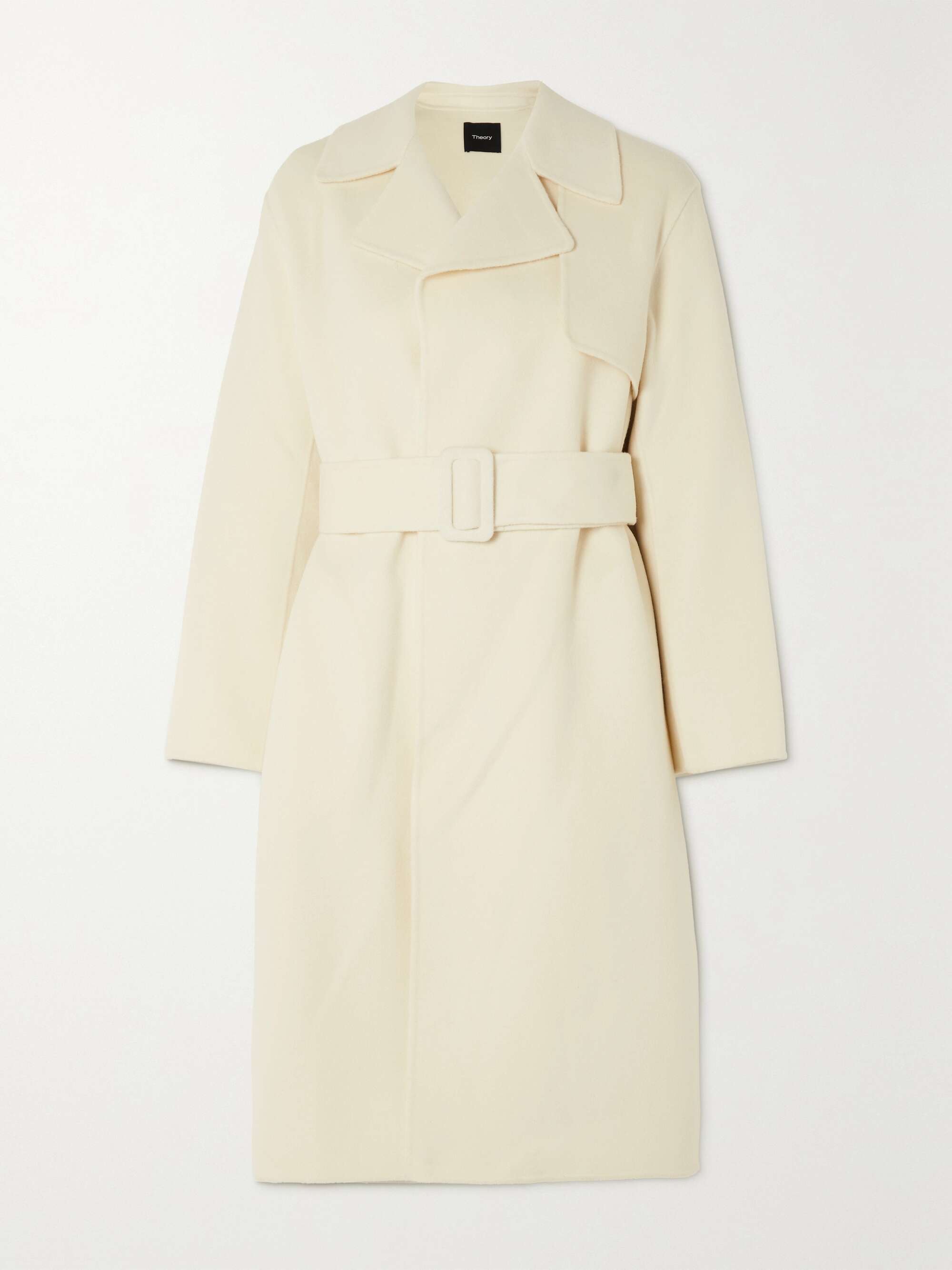 Cream Belted wool and cashmere-blend trench coat | THEORY | NET-A-PORTER