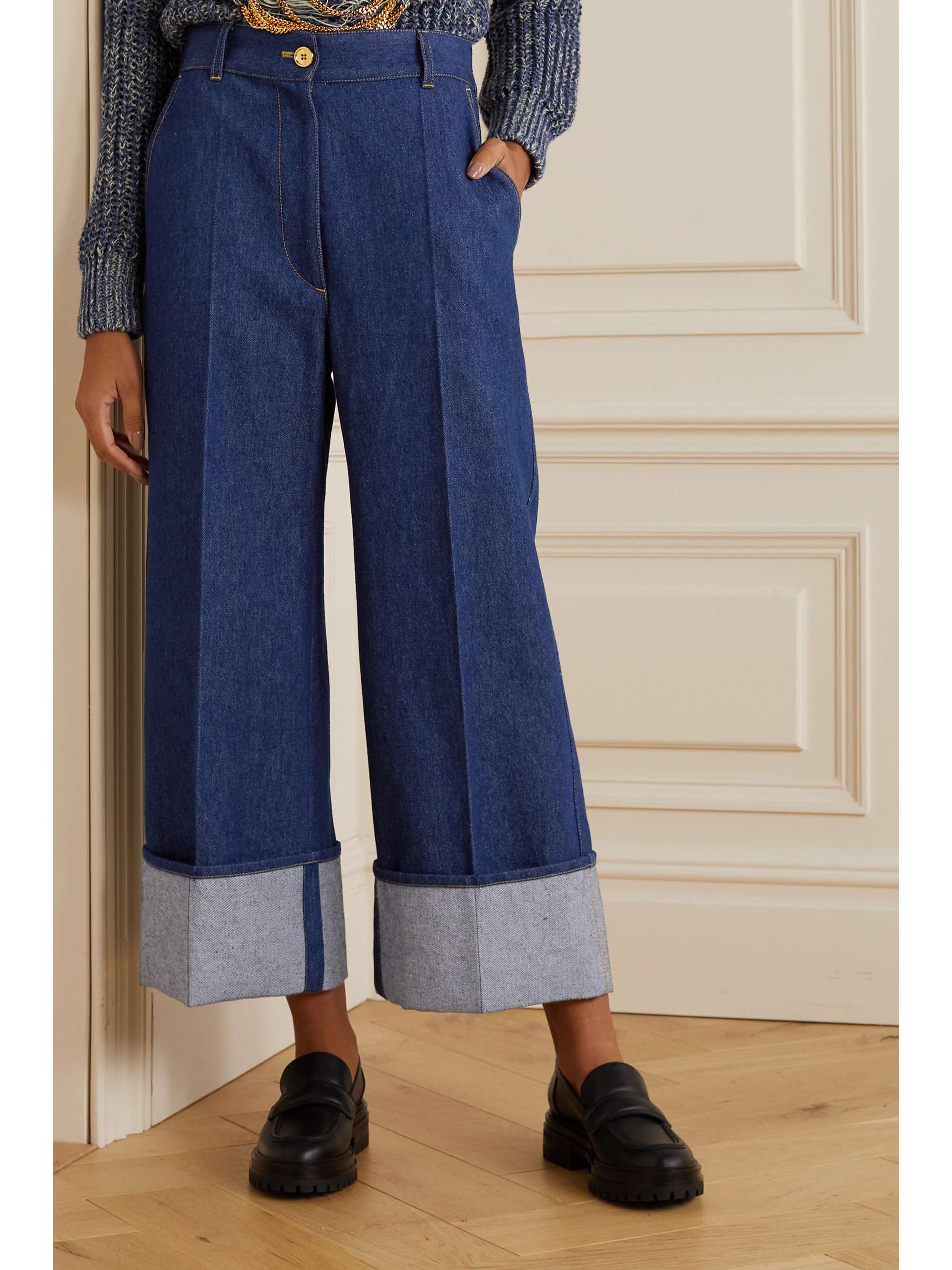 PATOU High-rise wide-leg organic jeans