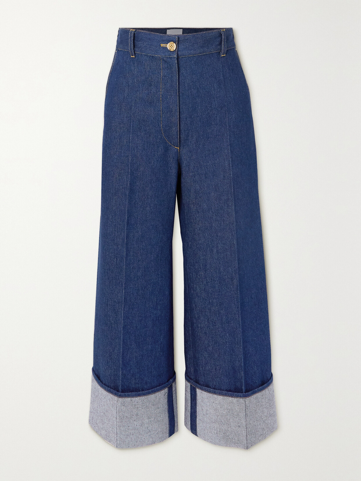 Patou - High-rise Wide-leg Organic Jeans - Blue
