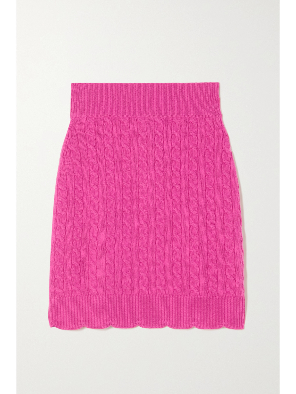 Patou Cable-knit Merino Wool Mini Skirt In Pink