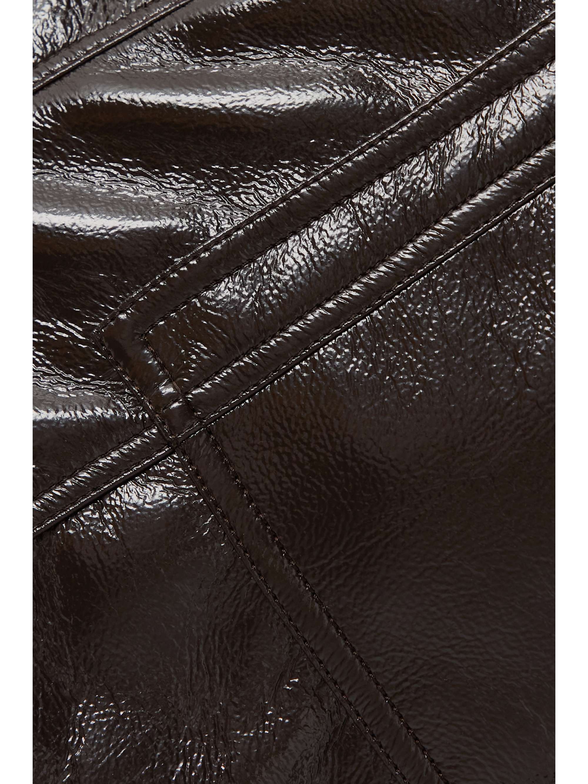 LVIR Vegan crinkled patent-leather mini skirt