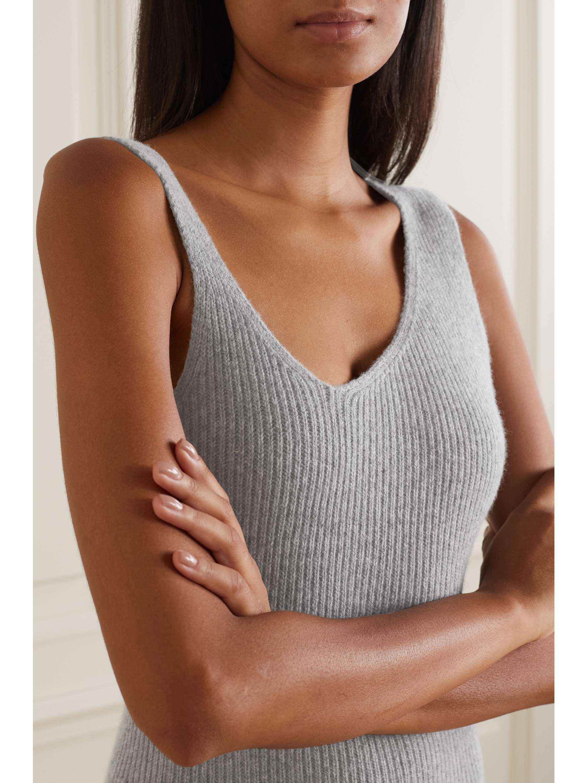 LVIR Ribbed-knit cardigan and midi dress set