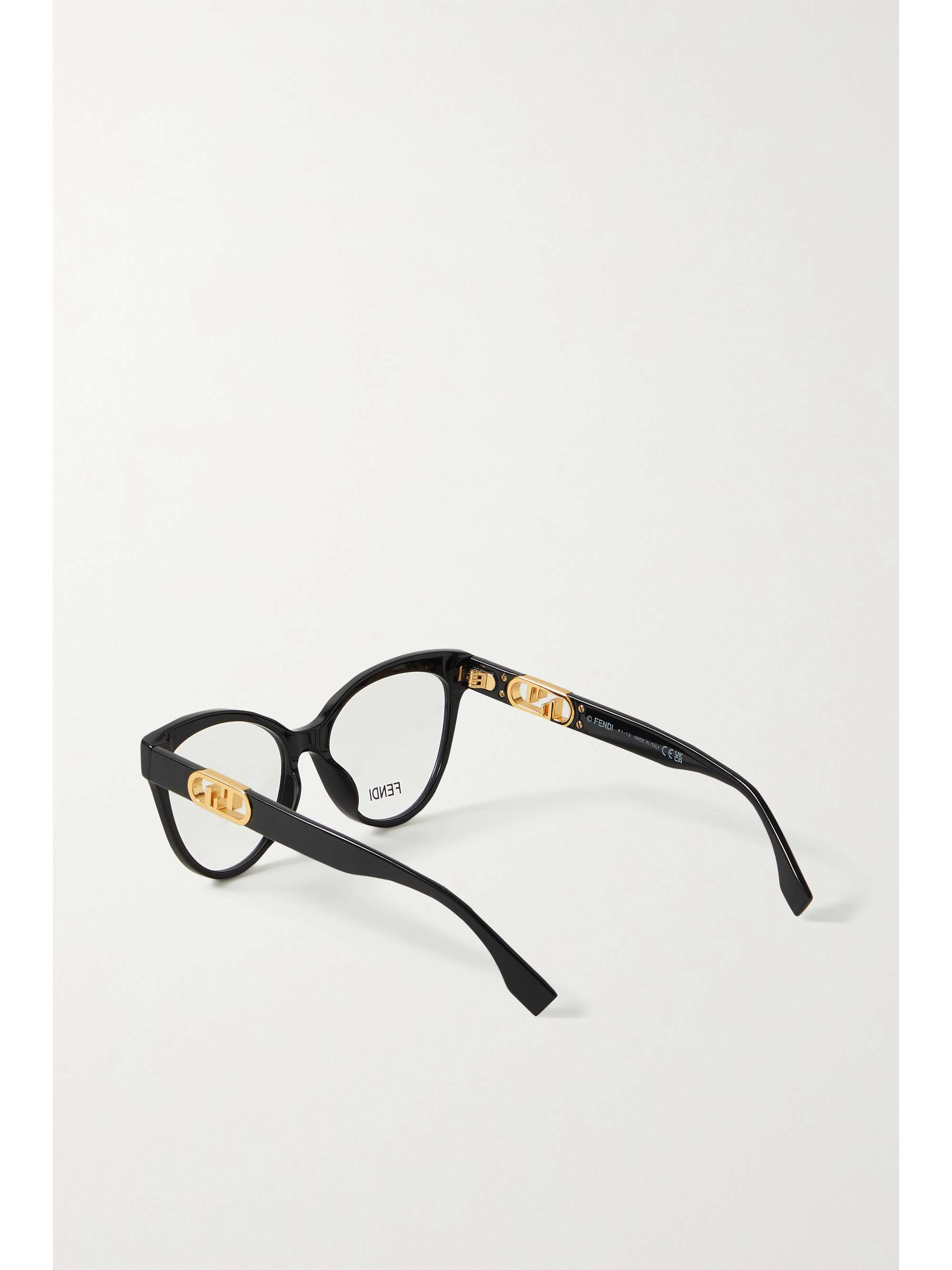 FENDI EYEWEAR O'Lock cat-eye acetate and gold-tone optical glasses