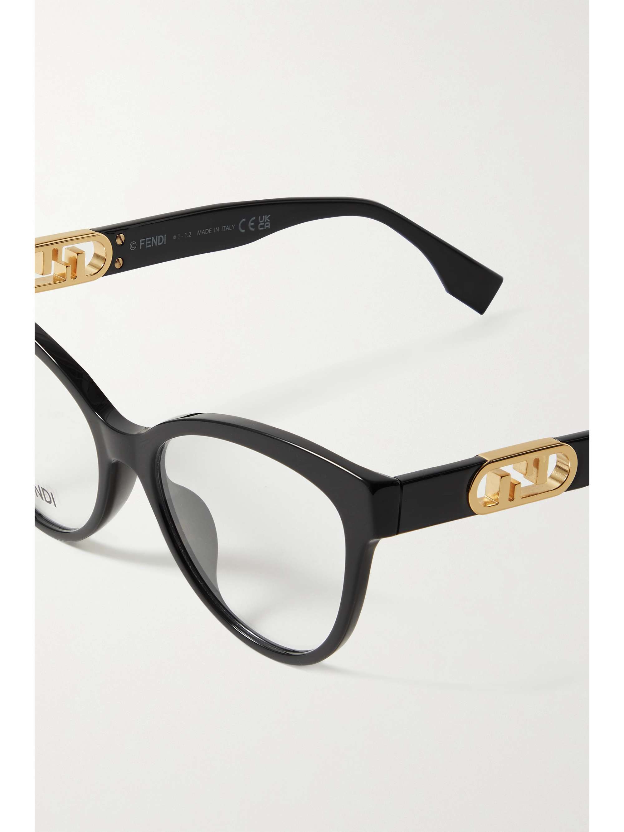 FENDI EYEWEAR O'Lock cat-eye acetate and gold-tone optical glasses