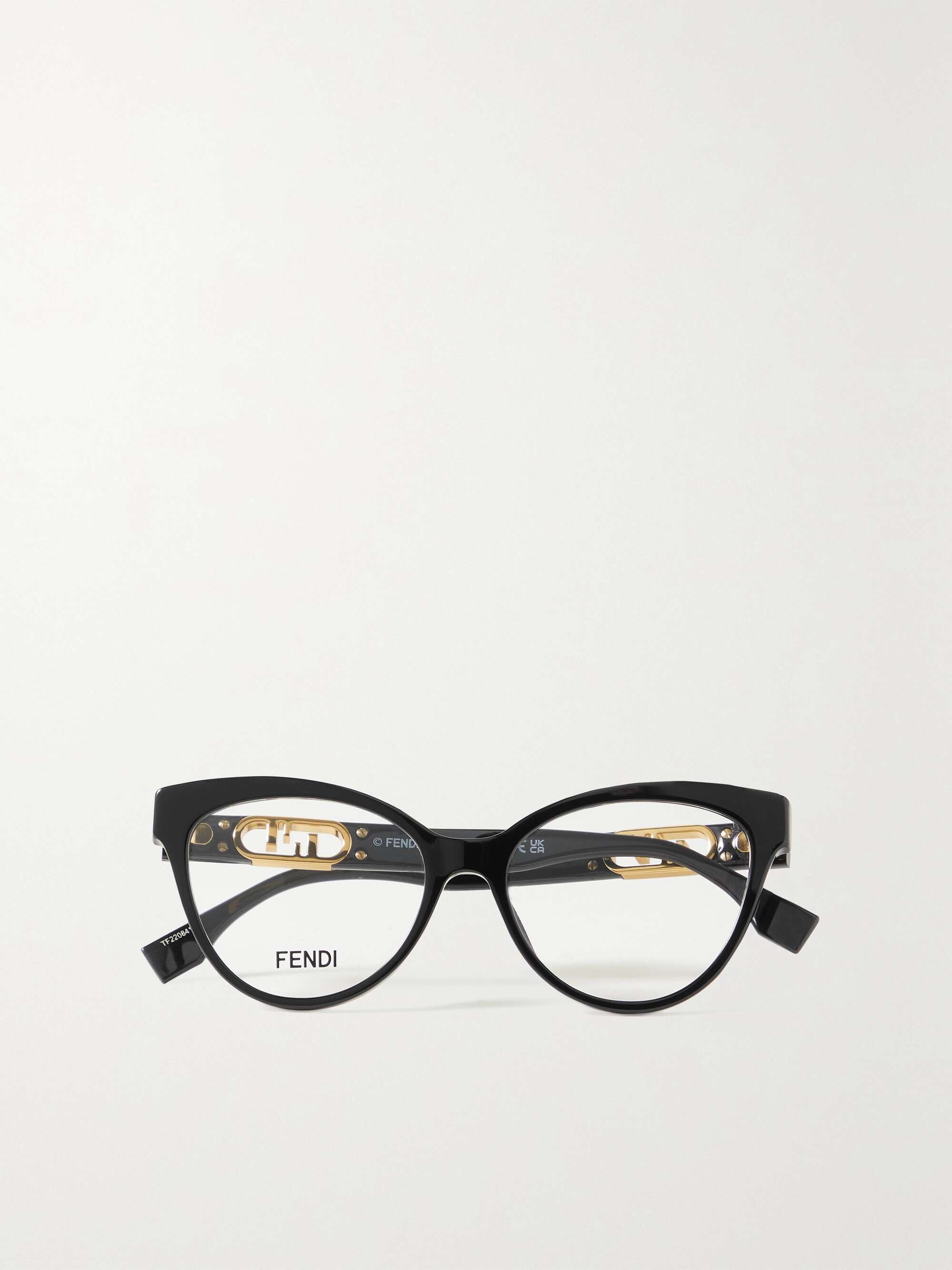 Fendi FF cat-eye gold-tone optical glasses