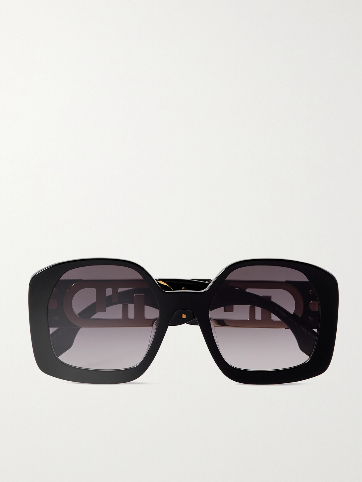 Fendi O'lock Oversized Square-frame Acetate And Gold-tone Sunglasses In Black