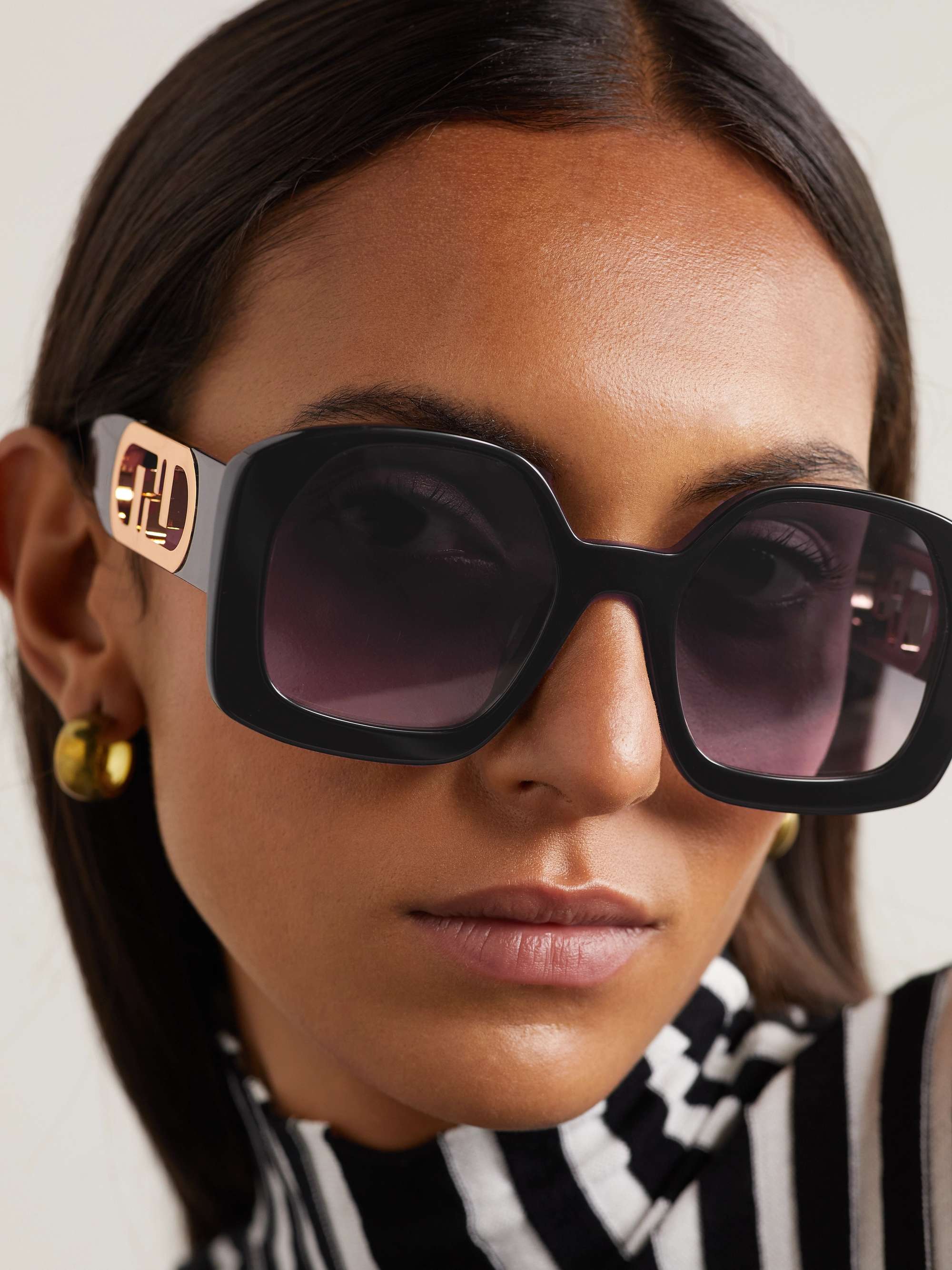 O'Lock oversized square-frame acetate and gold-tone sunglasses