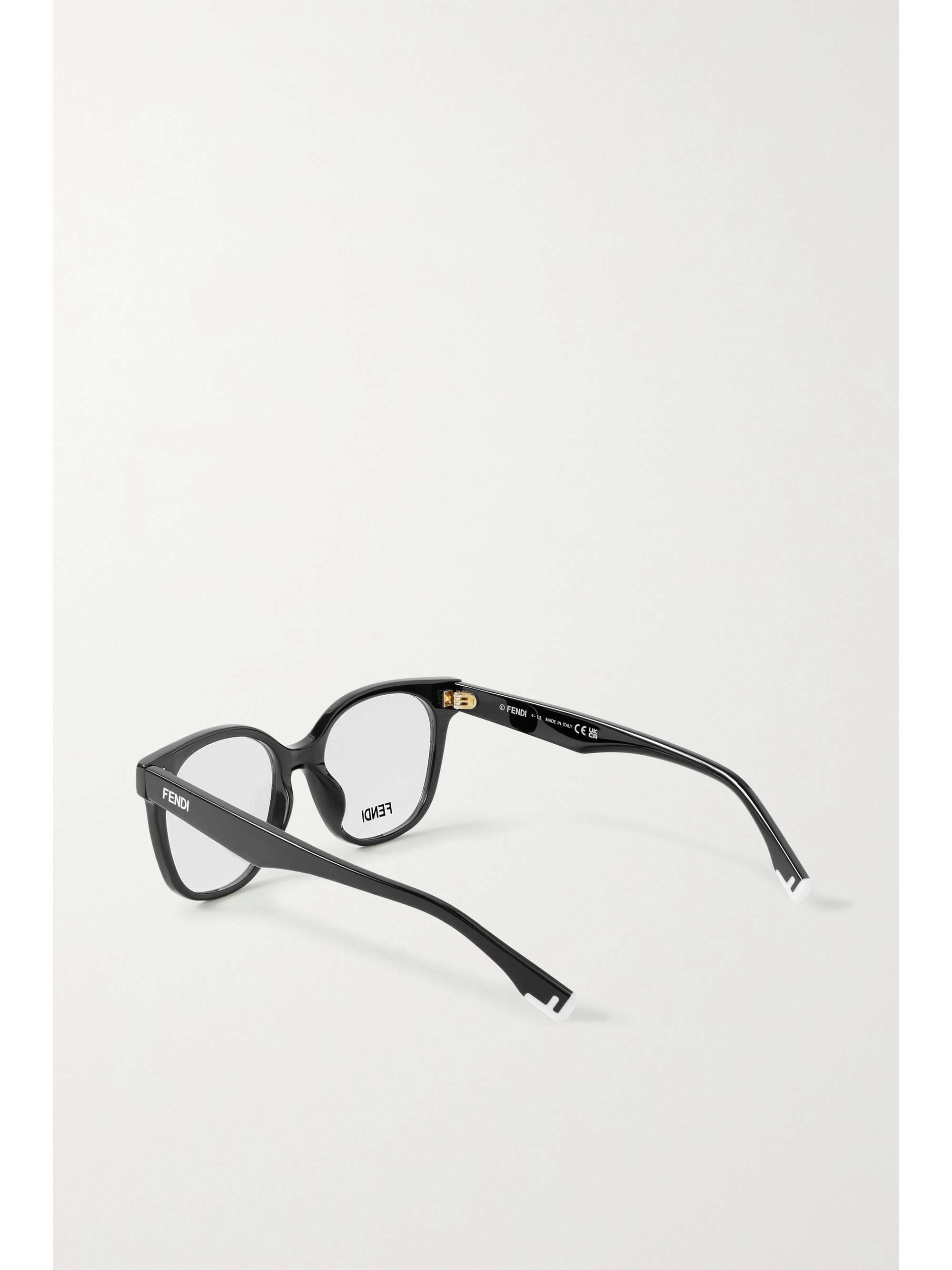 Fendi Cat-eye Acetate And Silver-tone Optical Glasses in Black