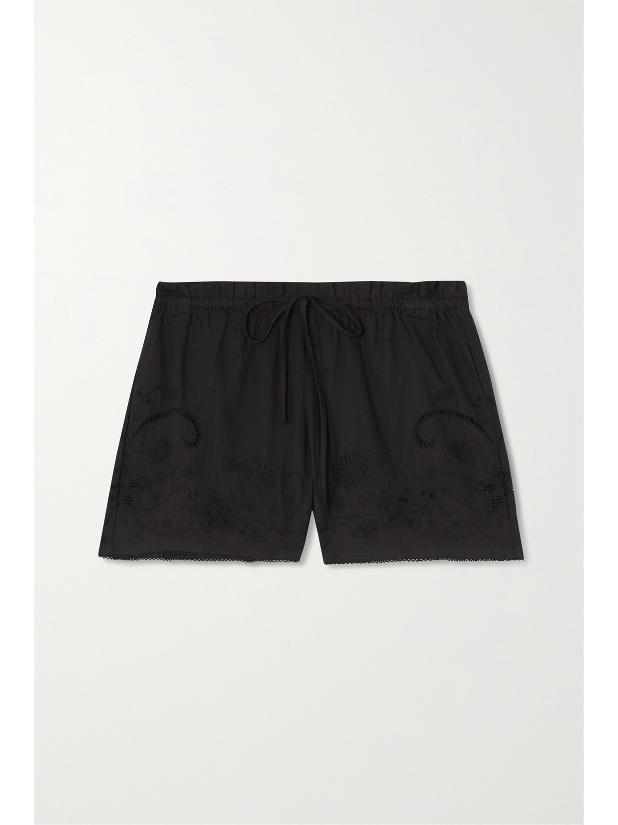 Rag & Bone Marley Broderie Anglaise Cotton Shorts In Black