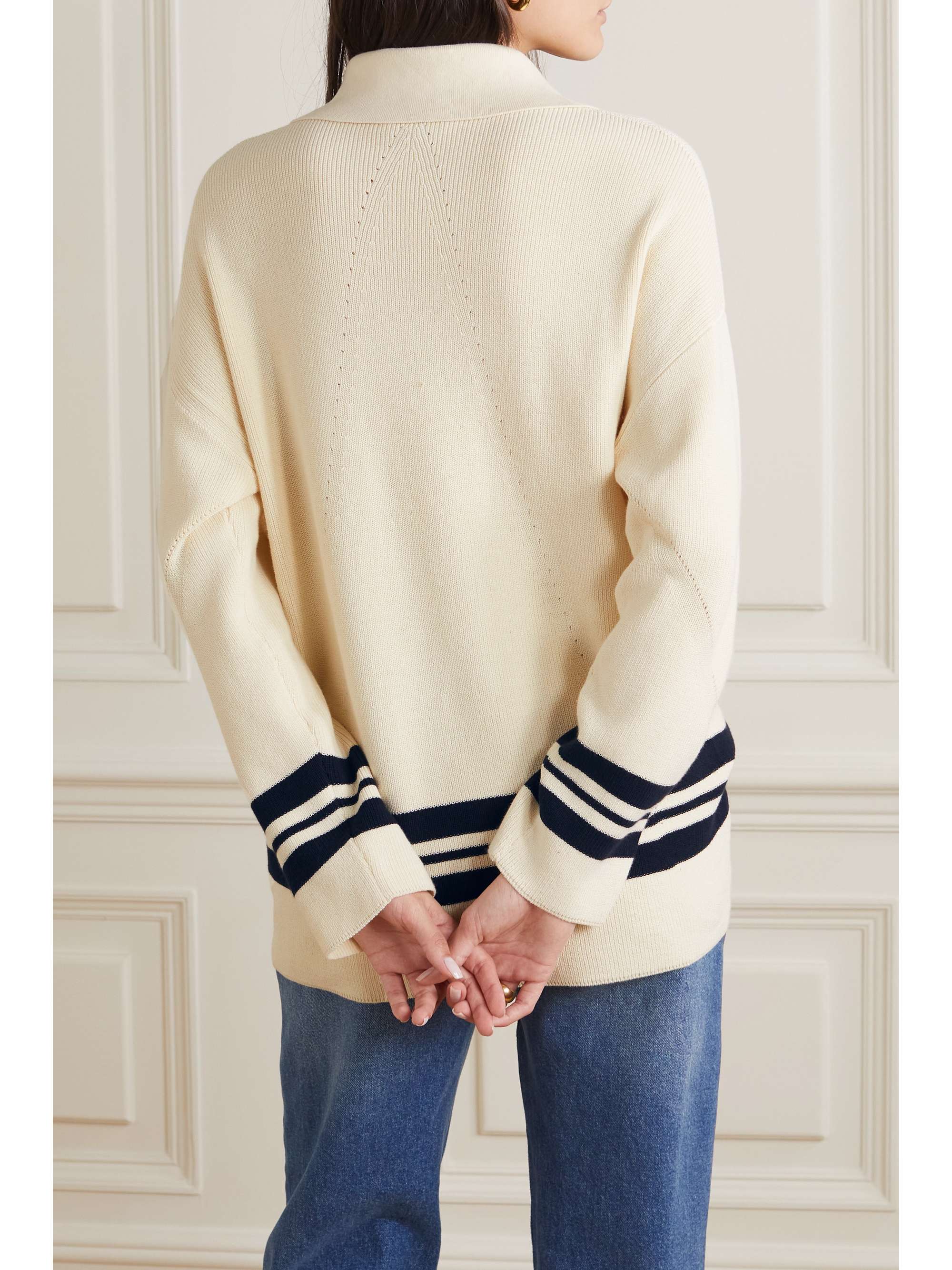 RAG & BONE Striped cottonblend sweater NETAPORTER