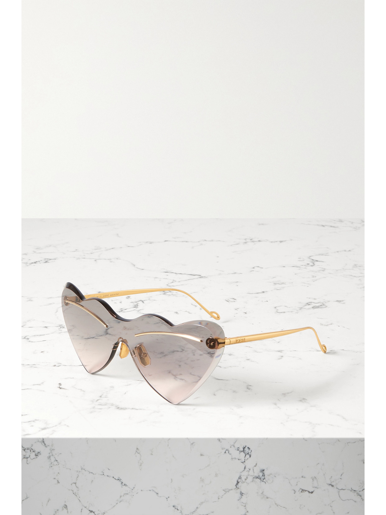 Loewe + Paula's Ibiza Heart-shaped Gold-tone Sunglasses In Blue