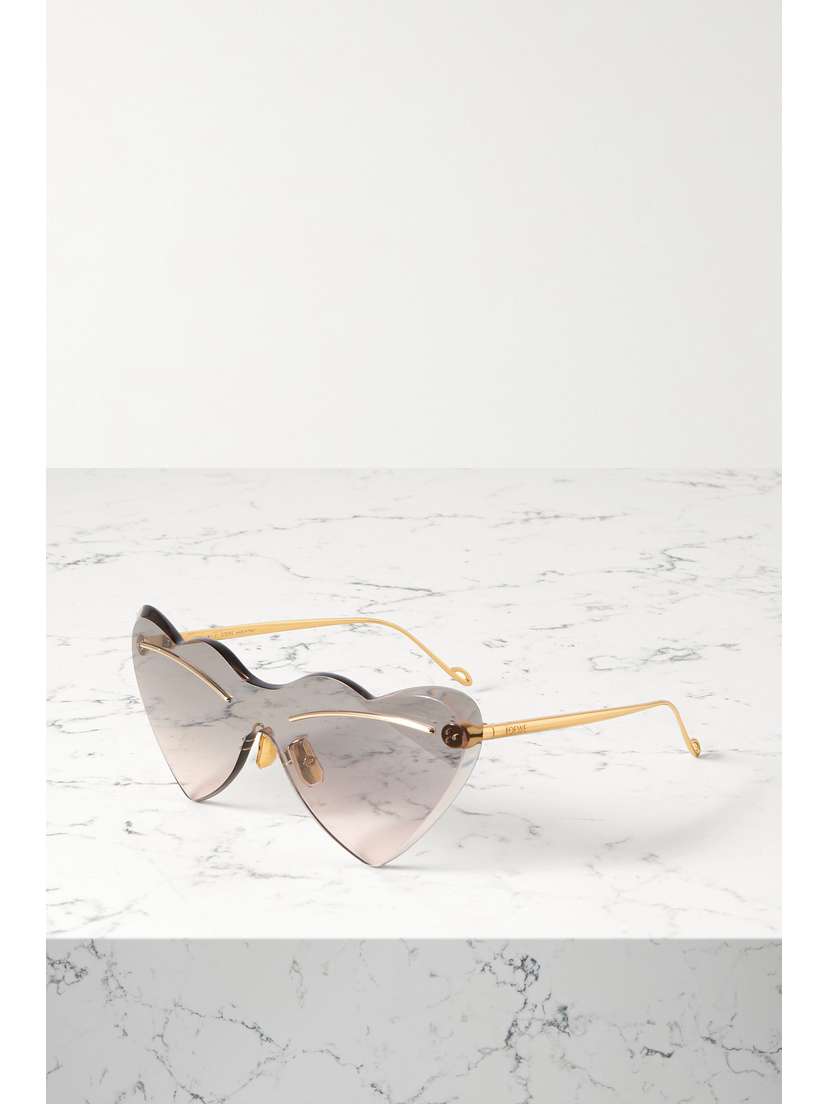 Loewe + Paula's Ibiza Heart-shaped Gold-tone Sunglasses
