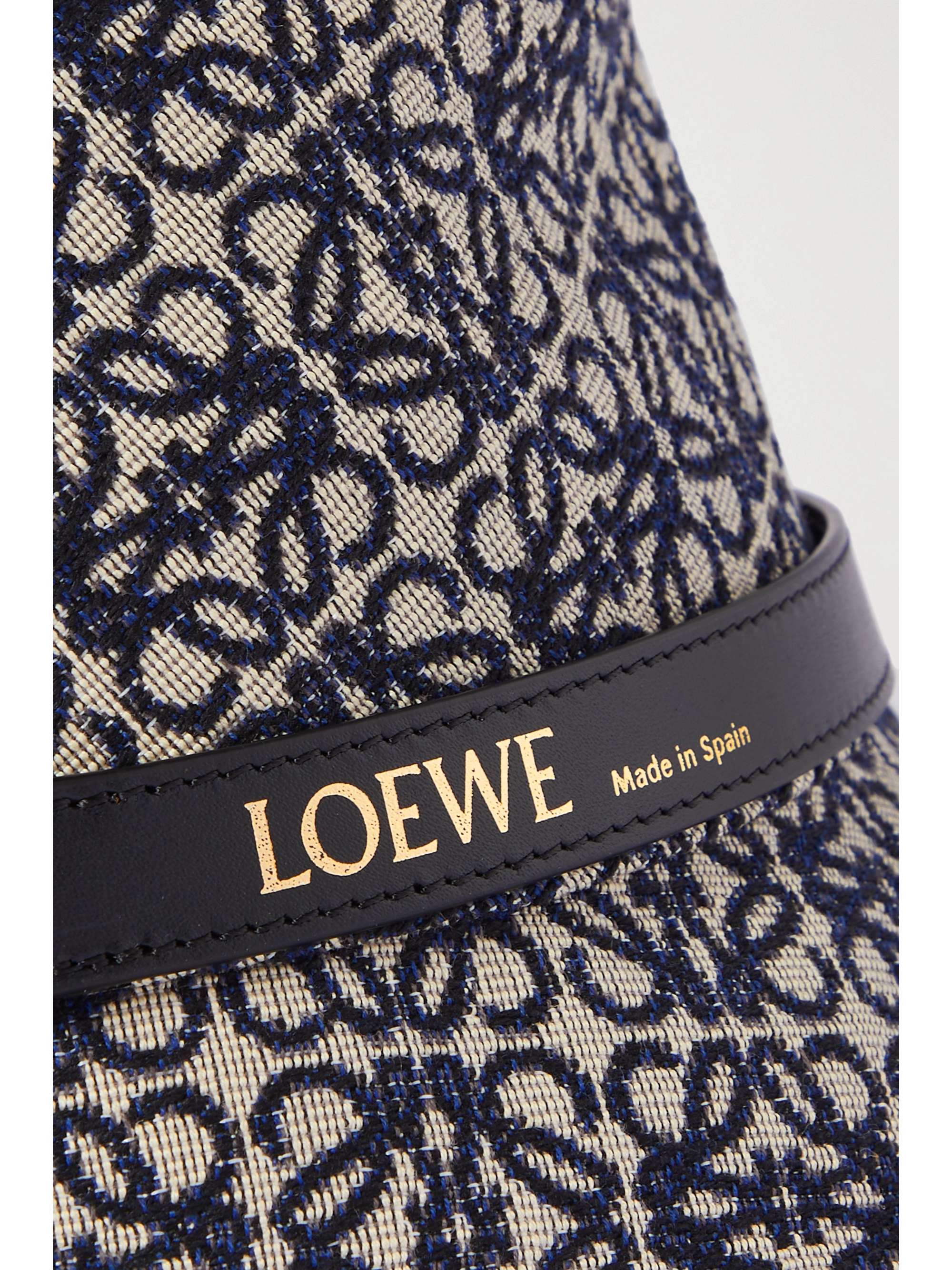 LOEWE Leather-trimmed cotton-blend jacquard bucket hat