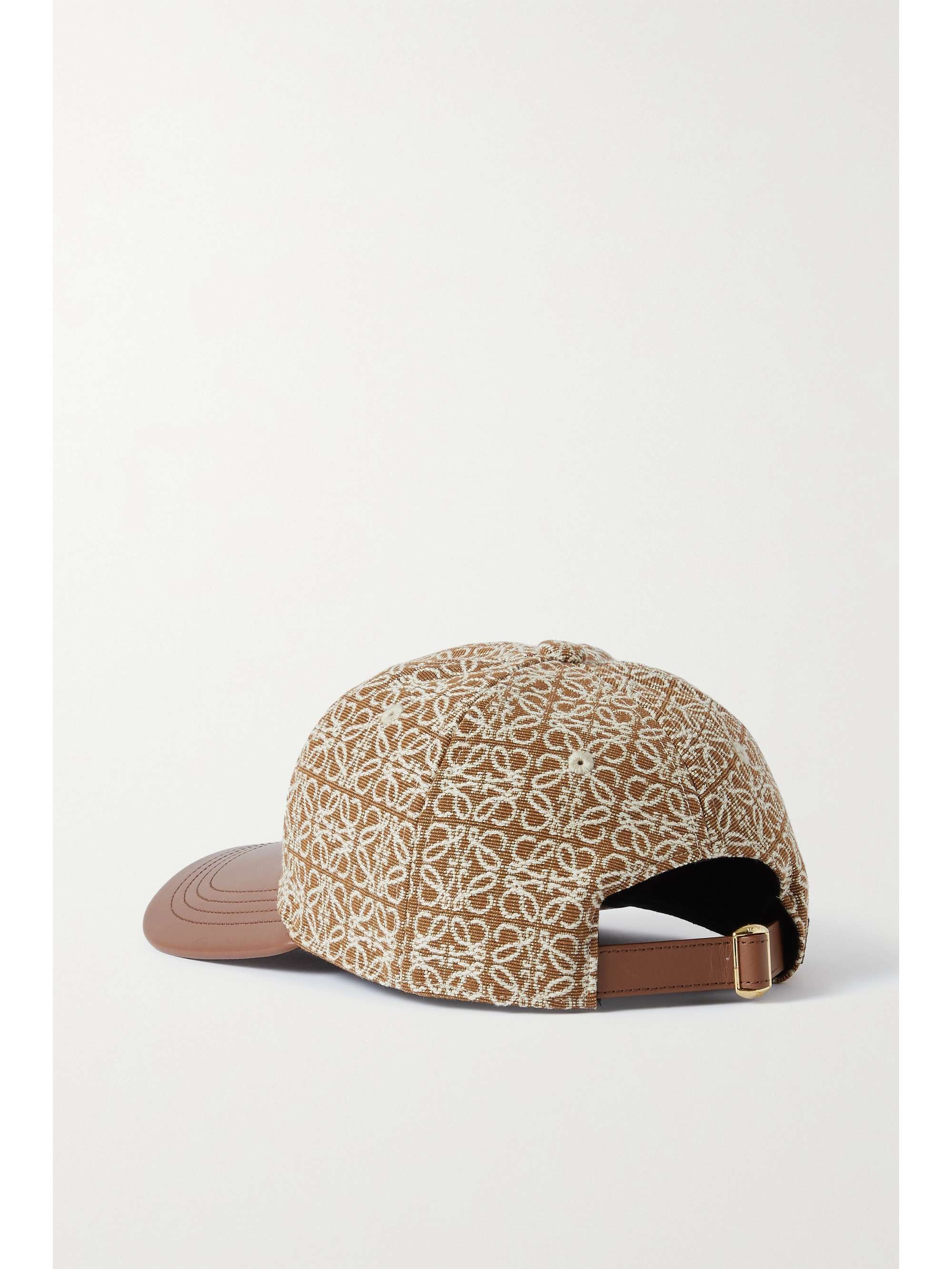 LOEWE Anagram cotton-blend canvas-jacquard and leather baseball cap