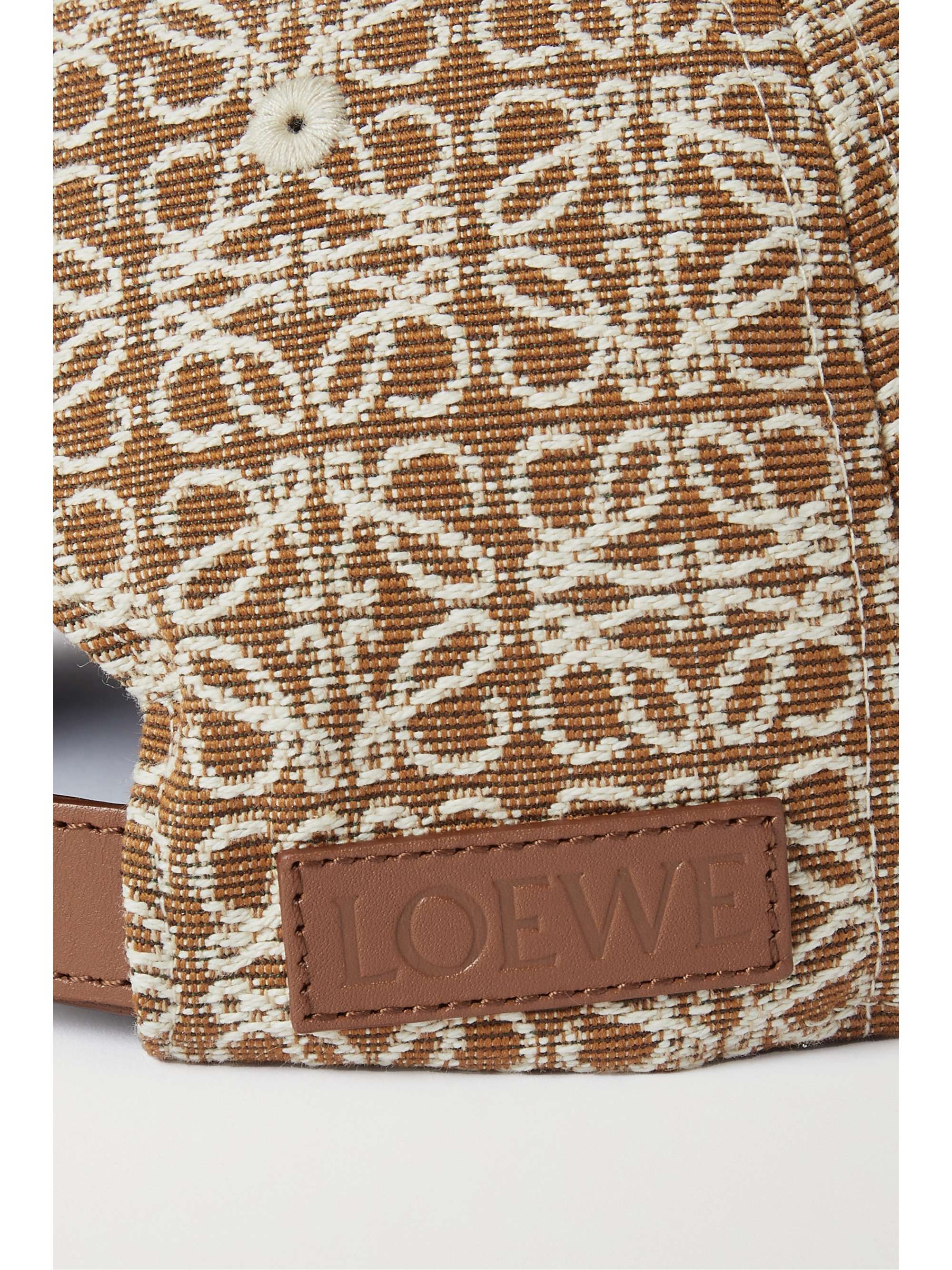 LOEWE Anagram cotton-blend canvas-jacquard and leather baseball cap