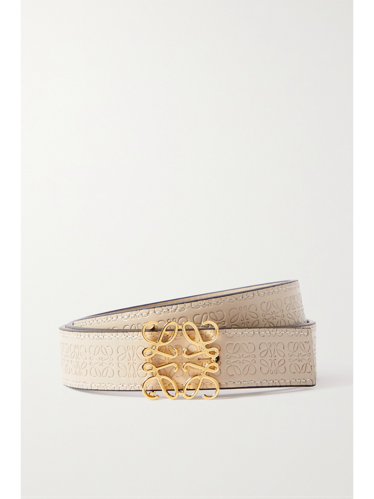 Loewe Gold Logo White Belt Loewe Anagram leather belt Loewe main image 4