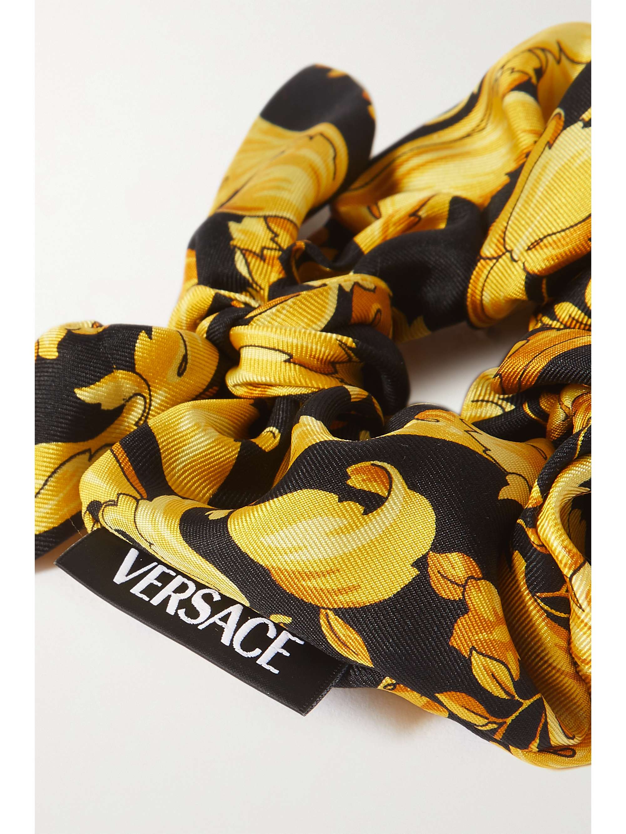 VERSACE Printed silk-twill scrunchie
