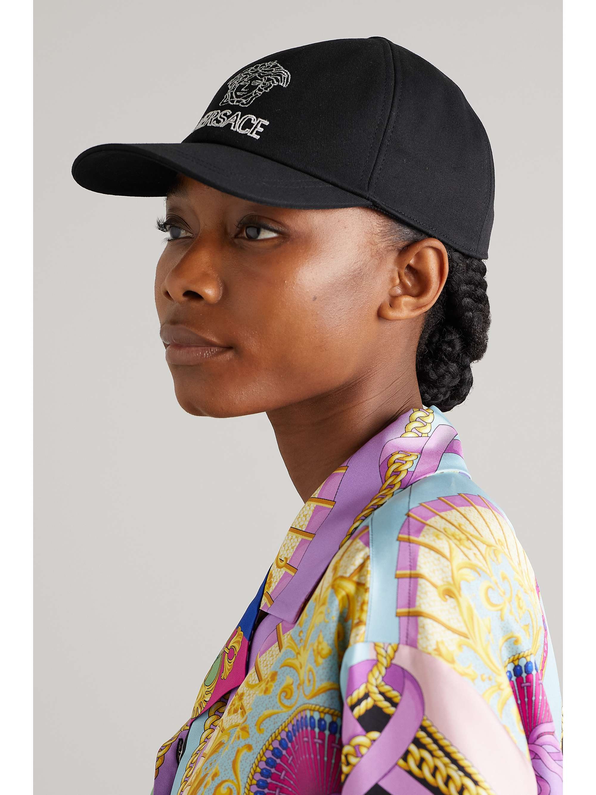 VERSACE Embroidered cotton-twill baseball cap
